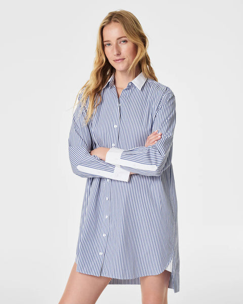 シェリエ sheller fringe stripe shirt dress fringe stripe shirt dress – shéller / シェリエ