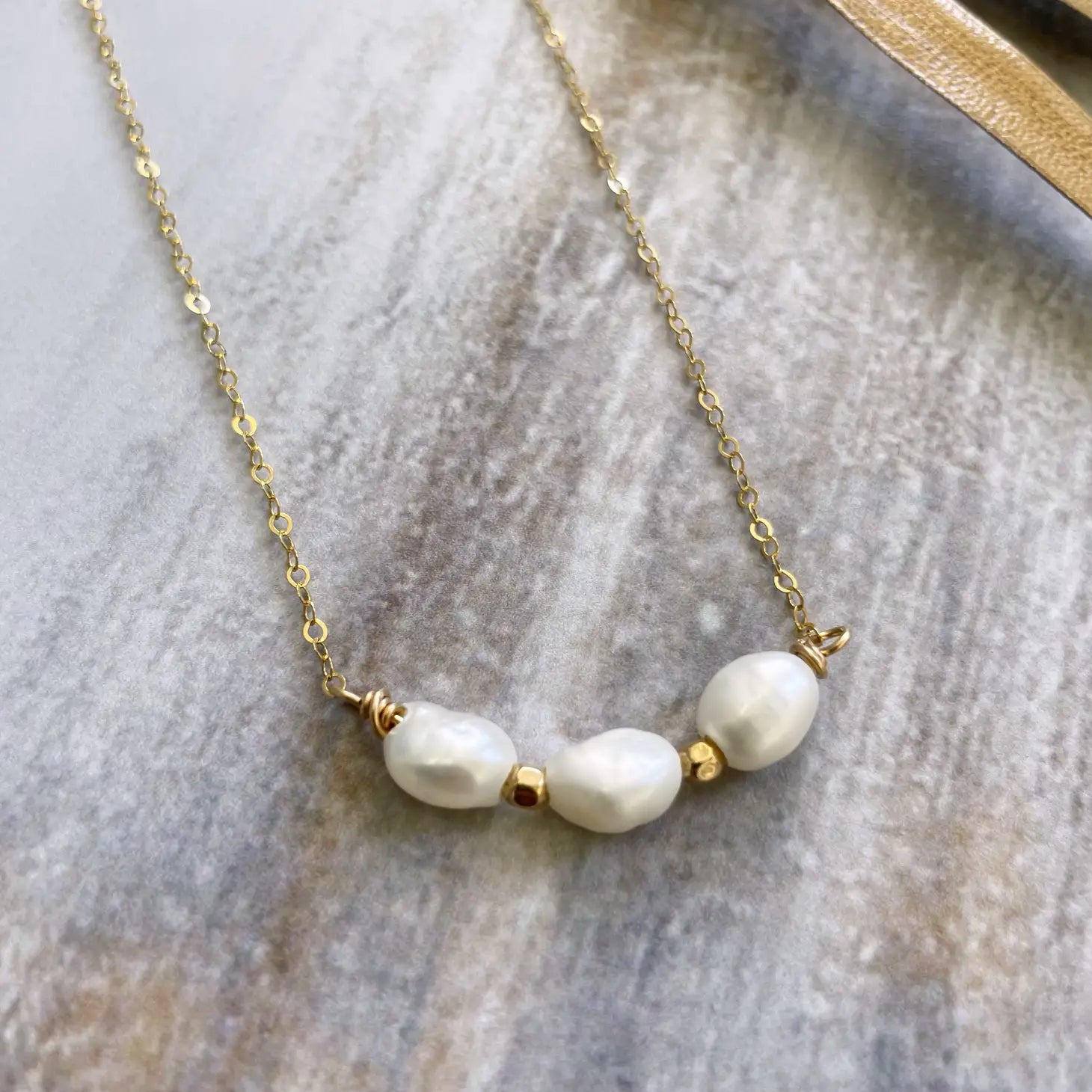 Quinn Triple Freshwater Pearl Necklace