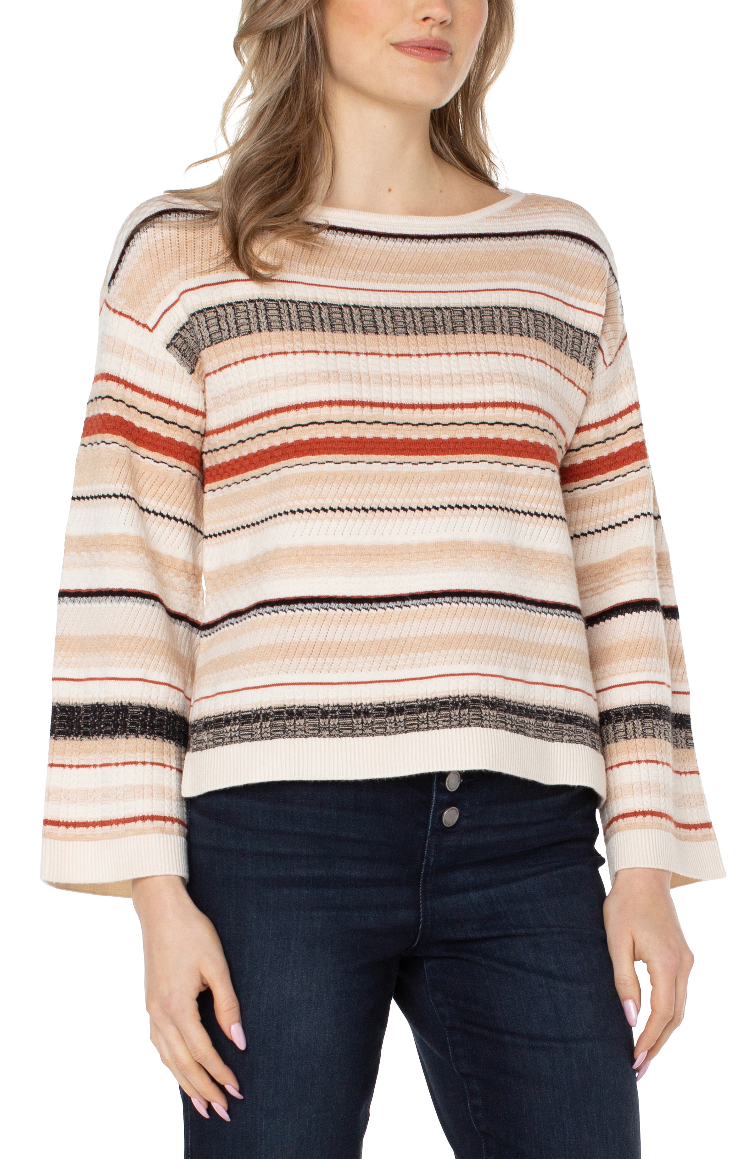 LPLA Boatneck Striped Sweater. XLARGE