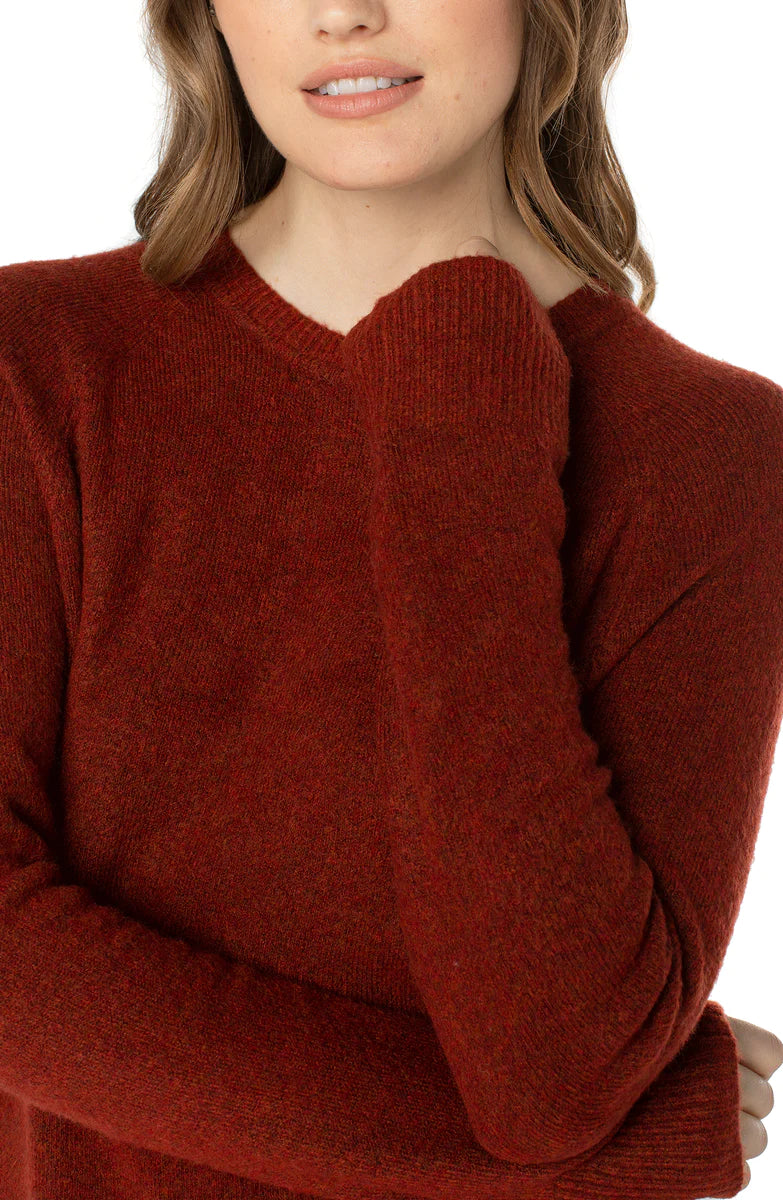 LPLA Heather Sweater with side slits