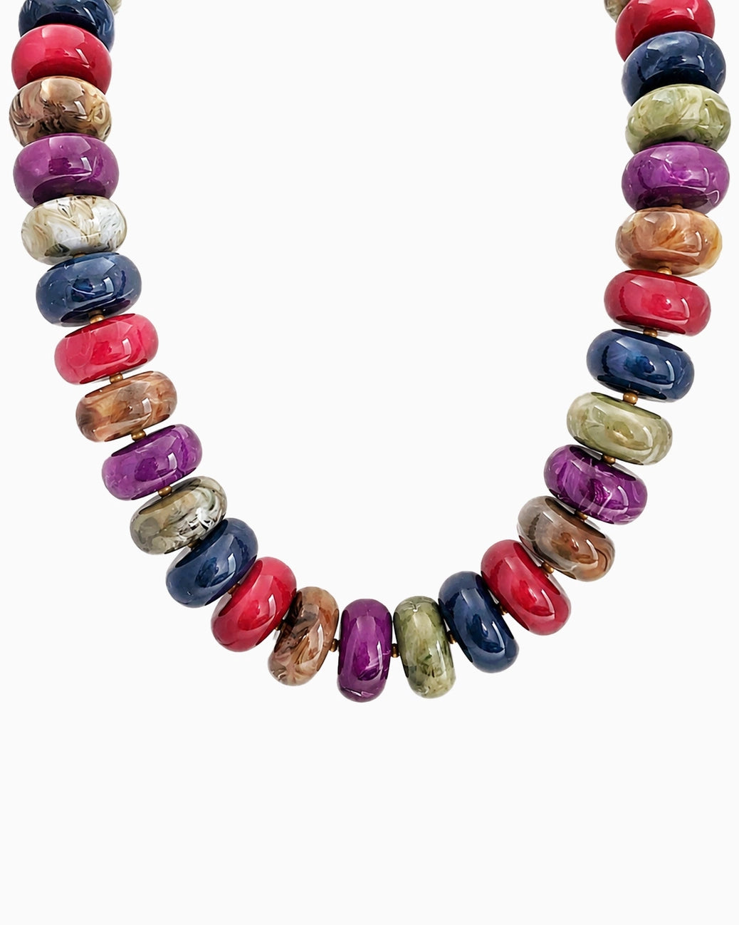 Dark Multi Chunky Bead Necklace