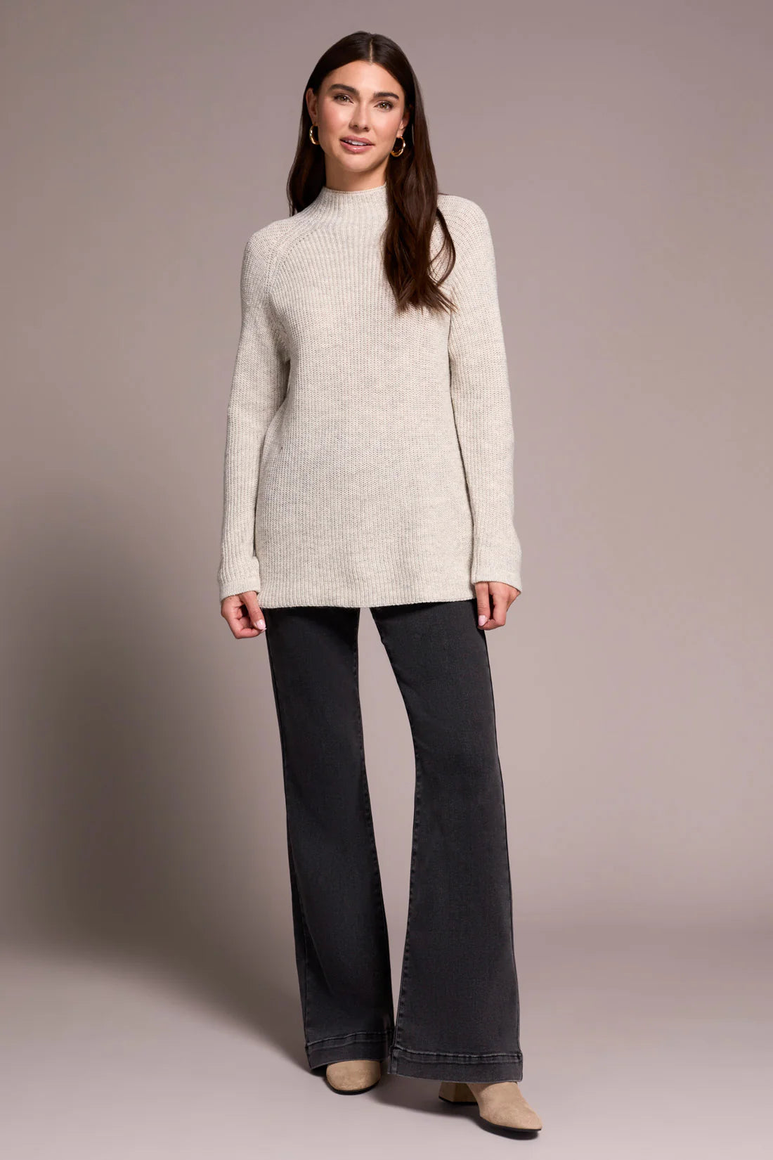 TRBL Heathered Sweater with side slits