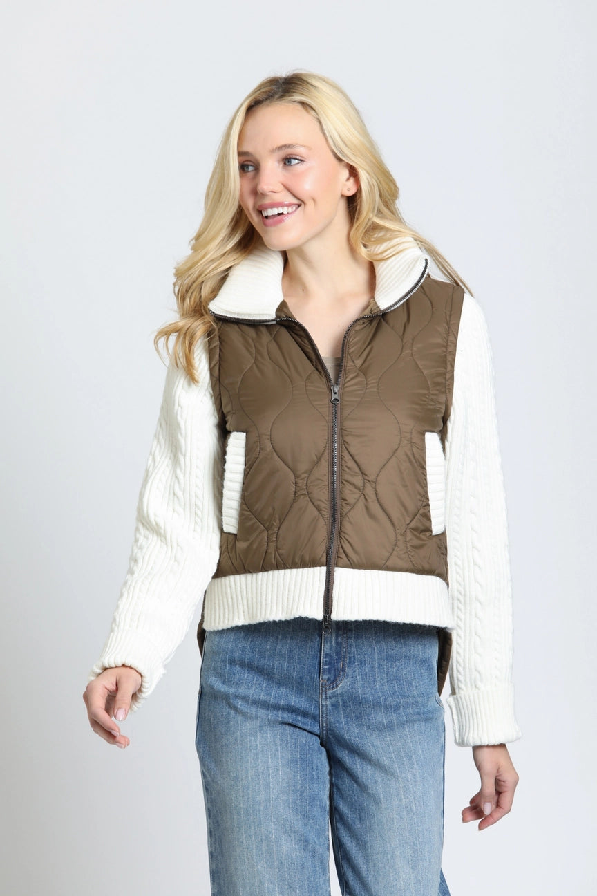 APNY Sweater Sleeve Puffer Jacket