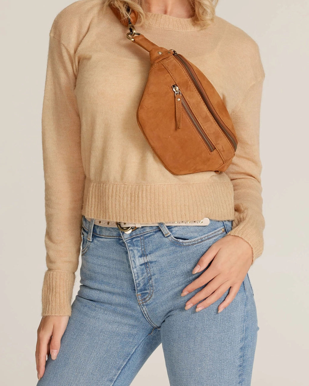 Belle Suede Leather Belt Bag