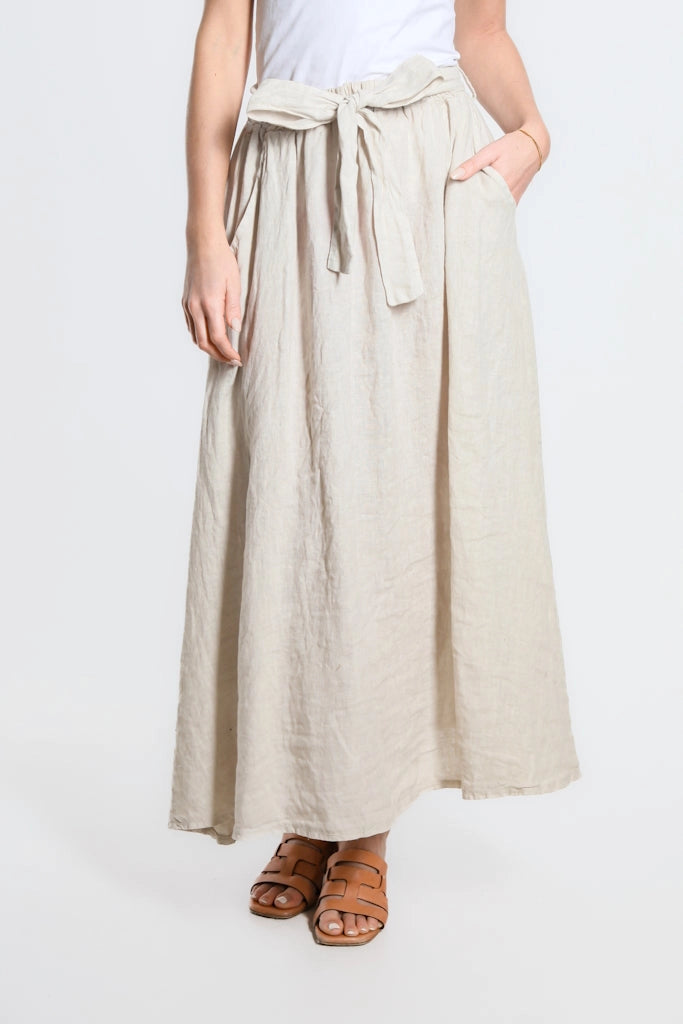 Angie A Line Linen Skirt