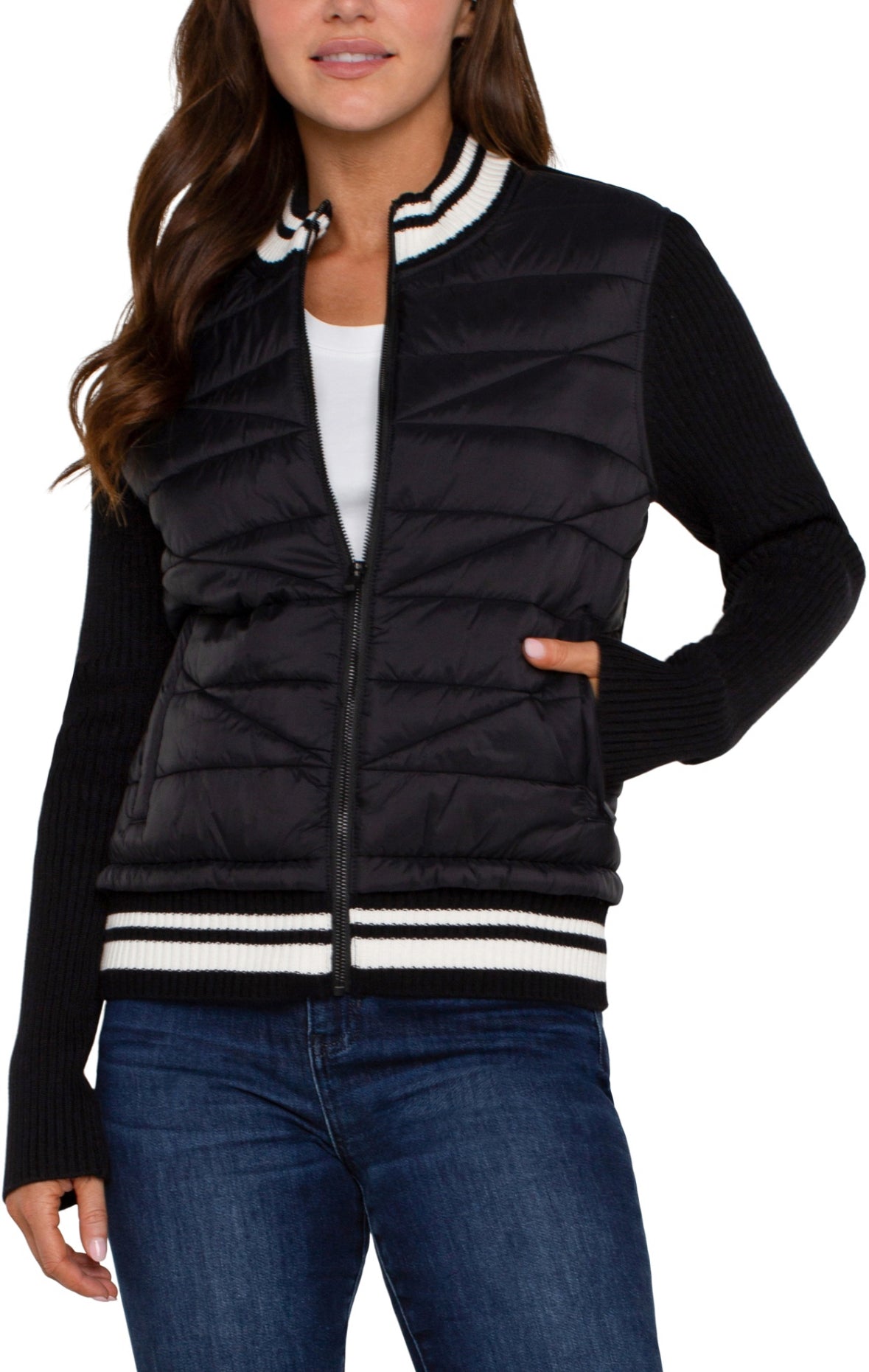 LPLA quilted sweater track jacket