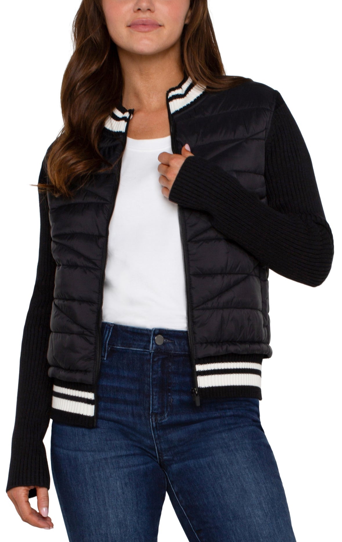 LPLA quilted sweater track jacket