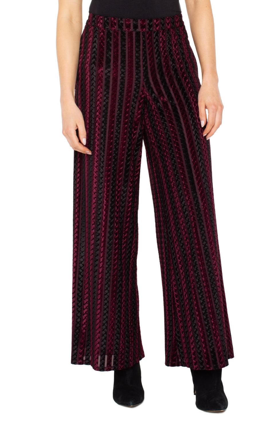 LPLA Burgundy & Black Crossover Top