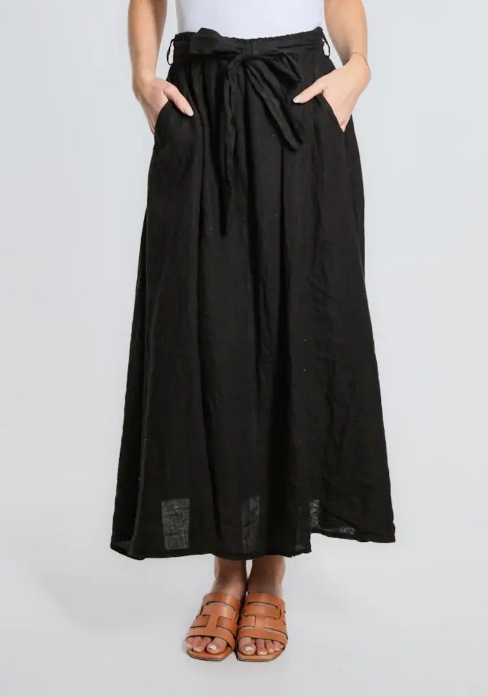Angie A Line Linen Skirt