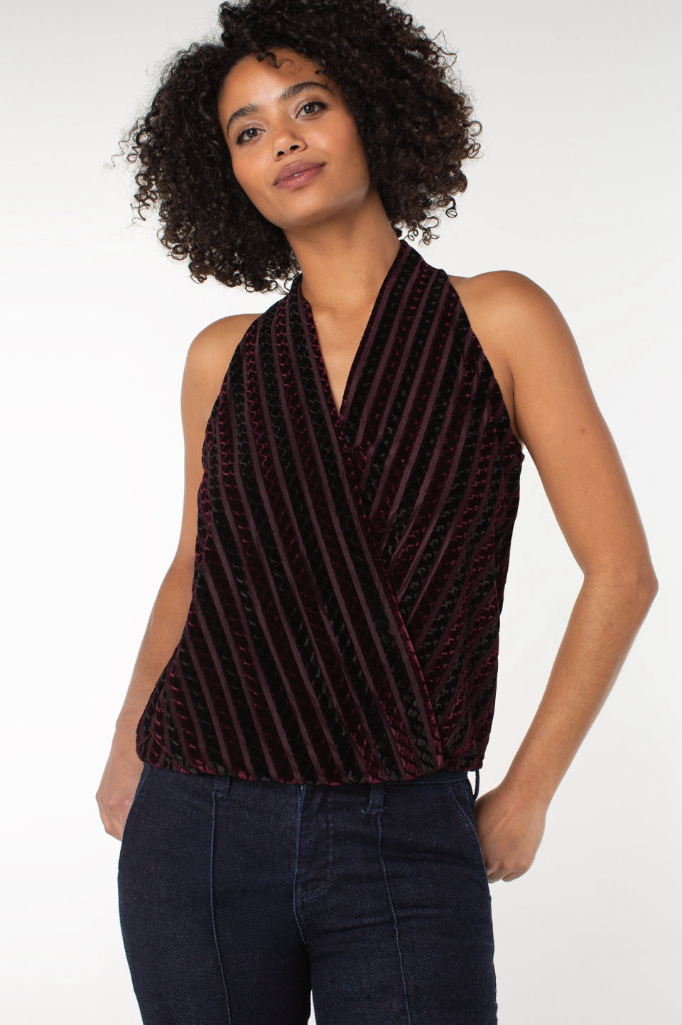 LPLA Burgundy & Black Stripe Pant