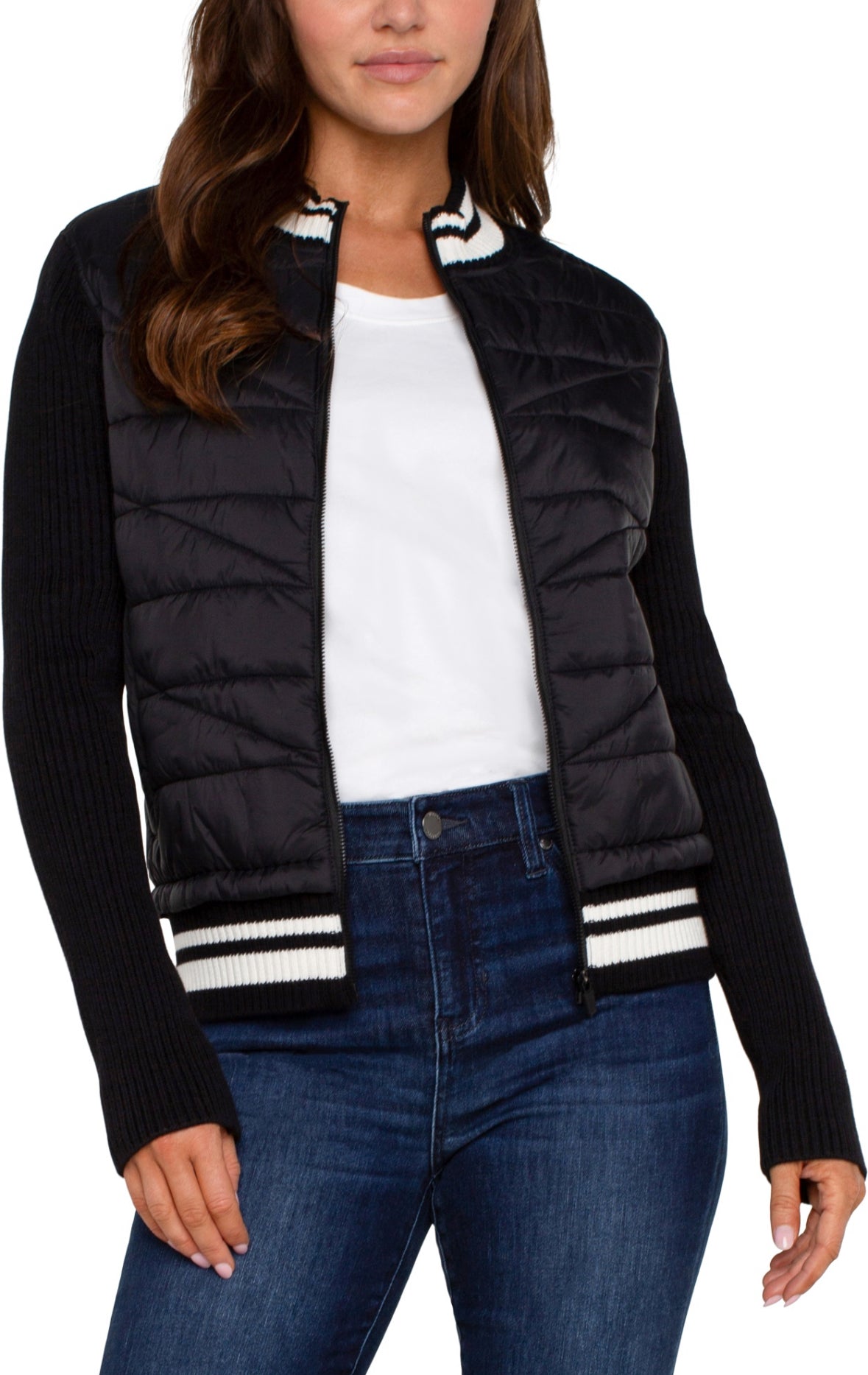 LPLA quilted sweater track jacket