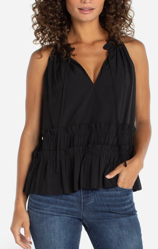 LPLA Sleeveless Top with Ruffles