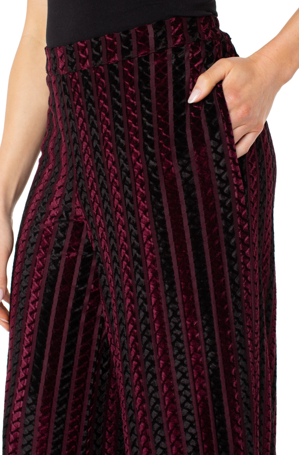 LPLA Burgundy & Black Crossover Top