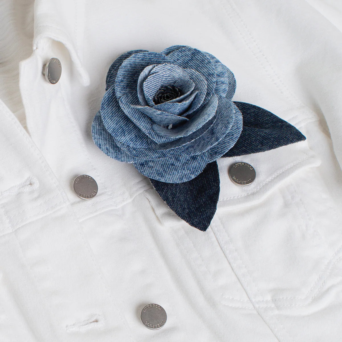 LPLA DENIM rose brooch