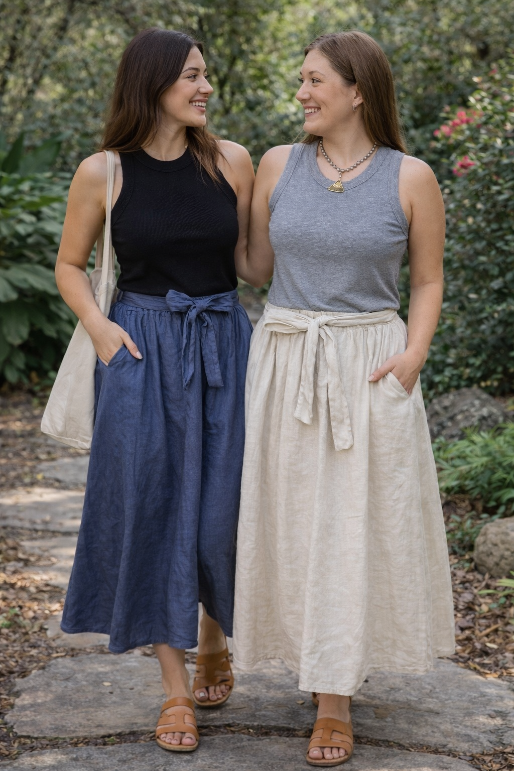 Angie A Line Linen Skirt