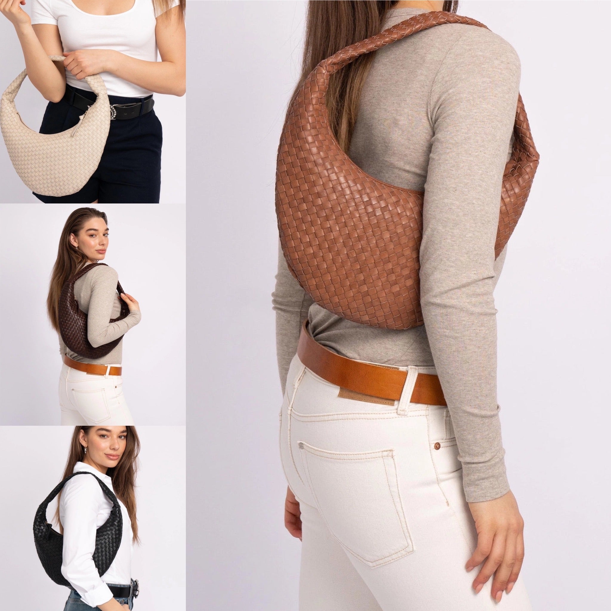 Silva Woven Leather Hobo