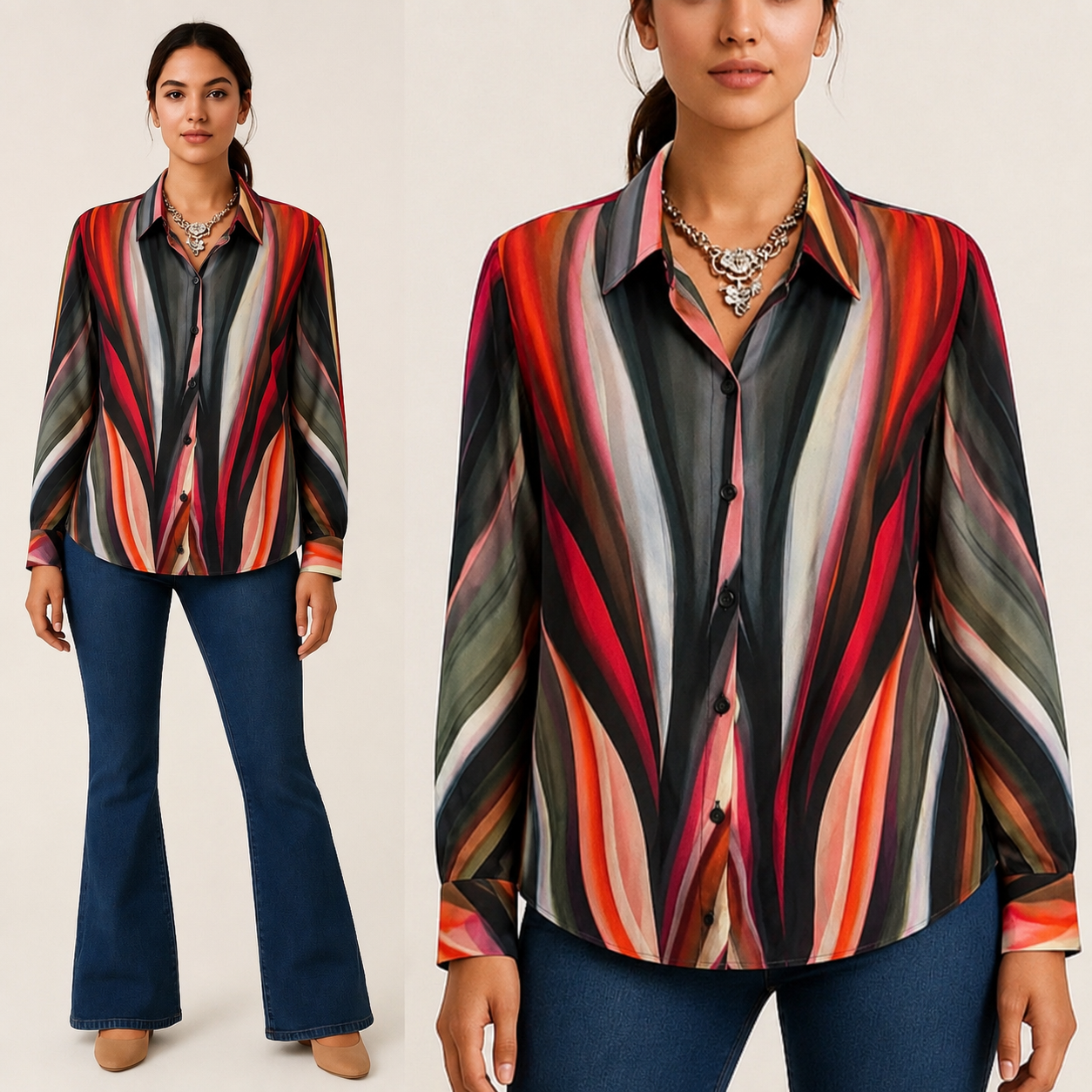 APNY Sunset Embers Button Down  j.jules EXCLUSIVE