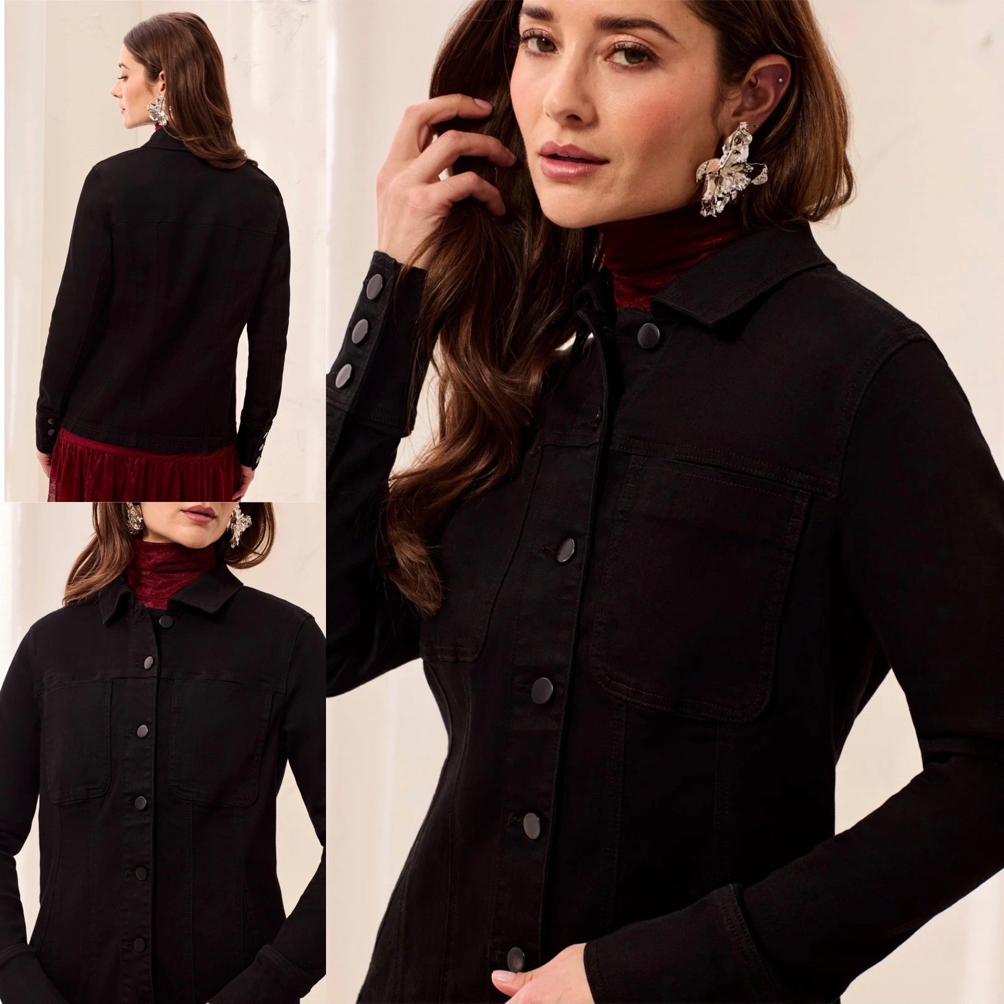 TRBL Fitted Black Denim Jacket