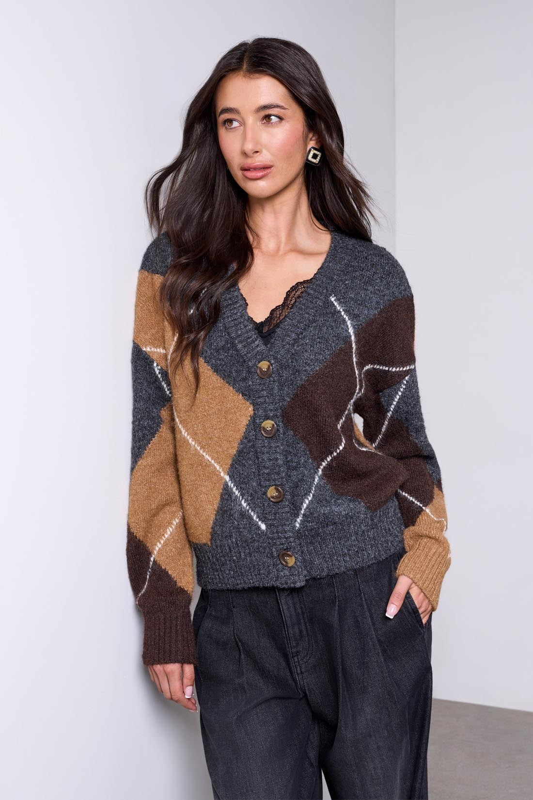 TRBL Argyle Cardigan
