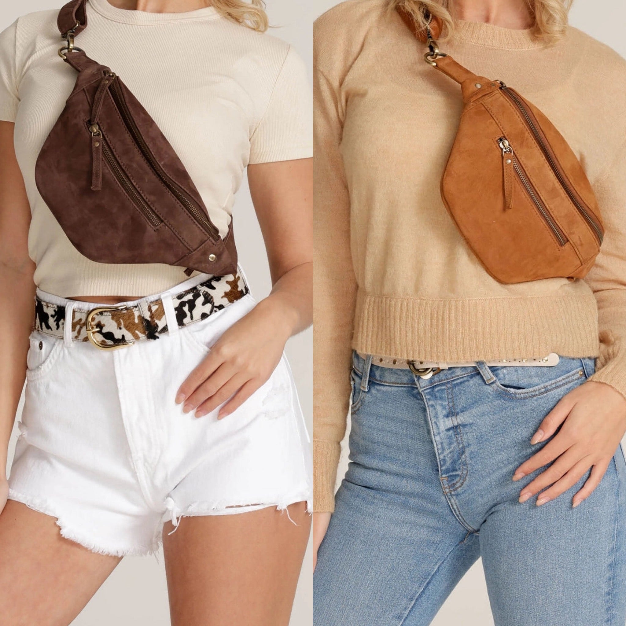 Belle Suede Leather Belt Bag