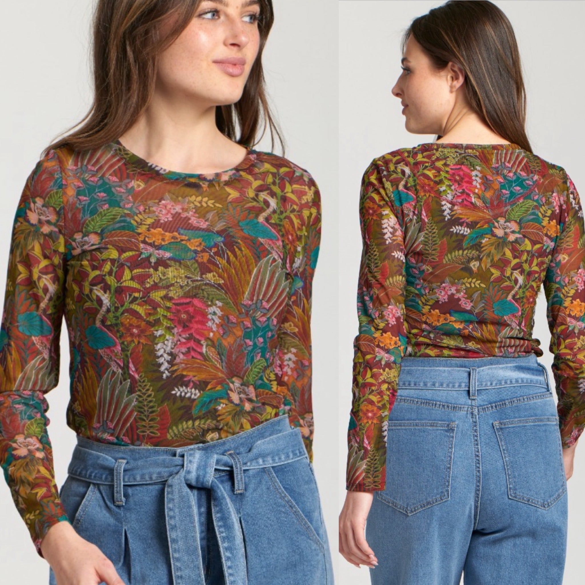 APNY Long Sleeve Mesh Top