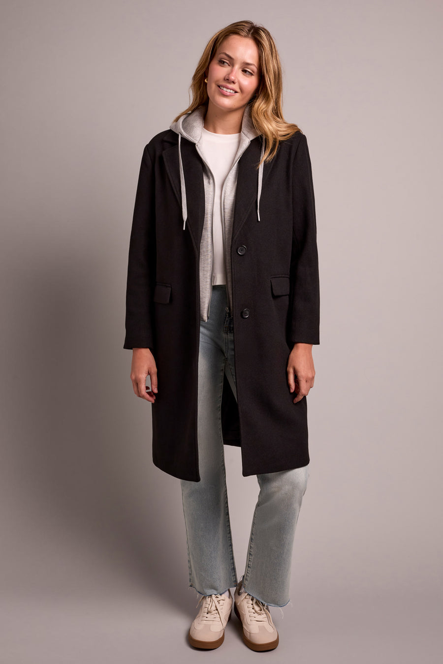 TRBL Ultra-Soft Knit Coat With Removable Fooler Hoodie