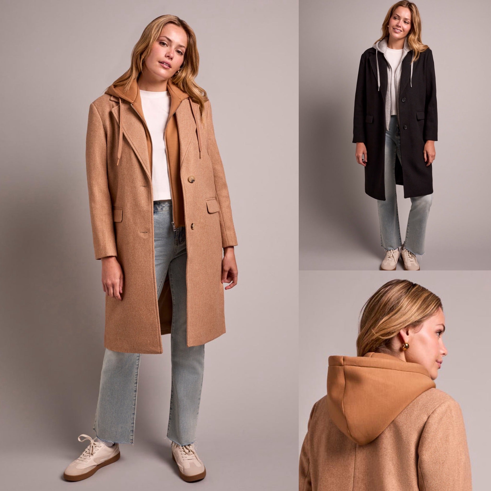 TRBL Ultra-Soft Knit Coat With Removable Fooler Hoodie