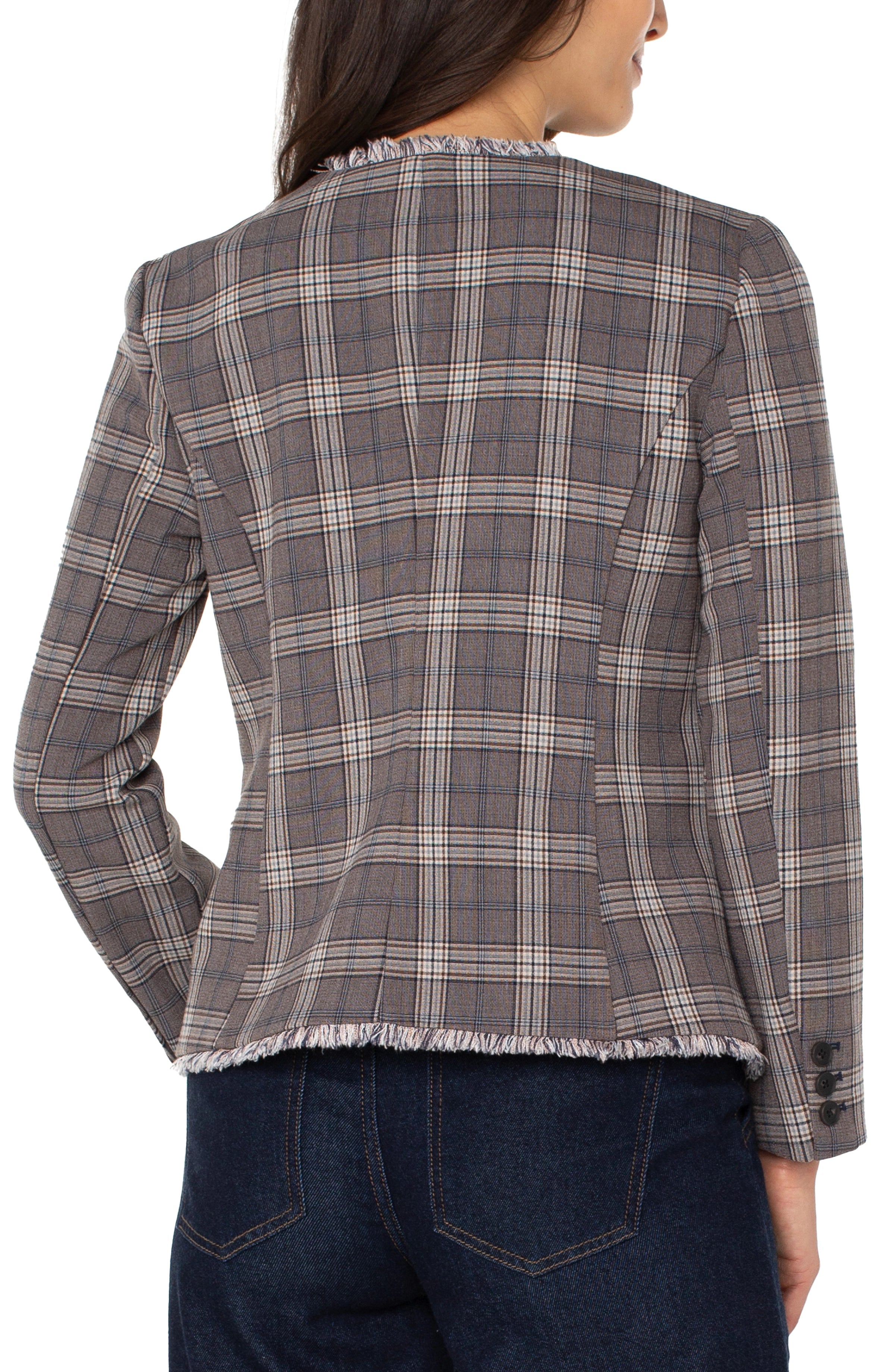 LPLA Glencheck Blazer with Fray