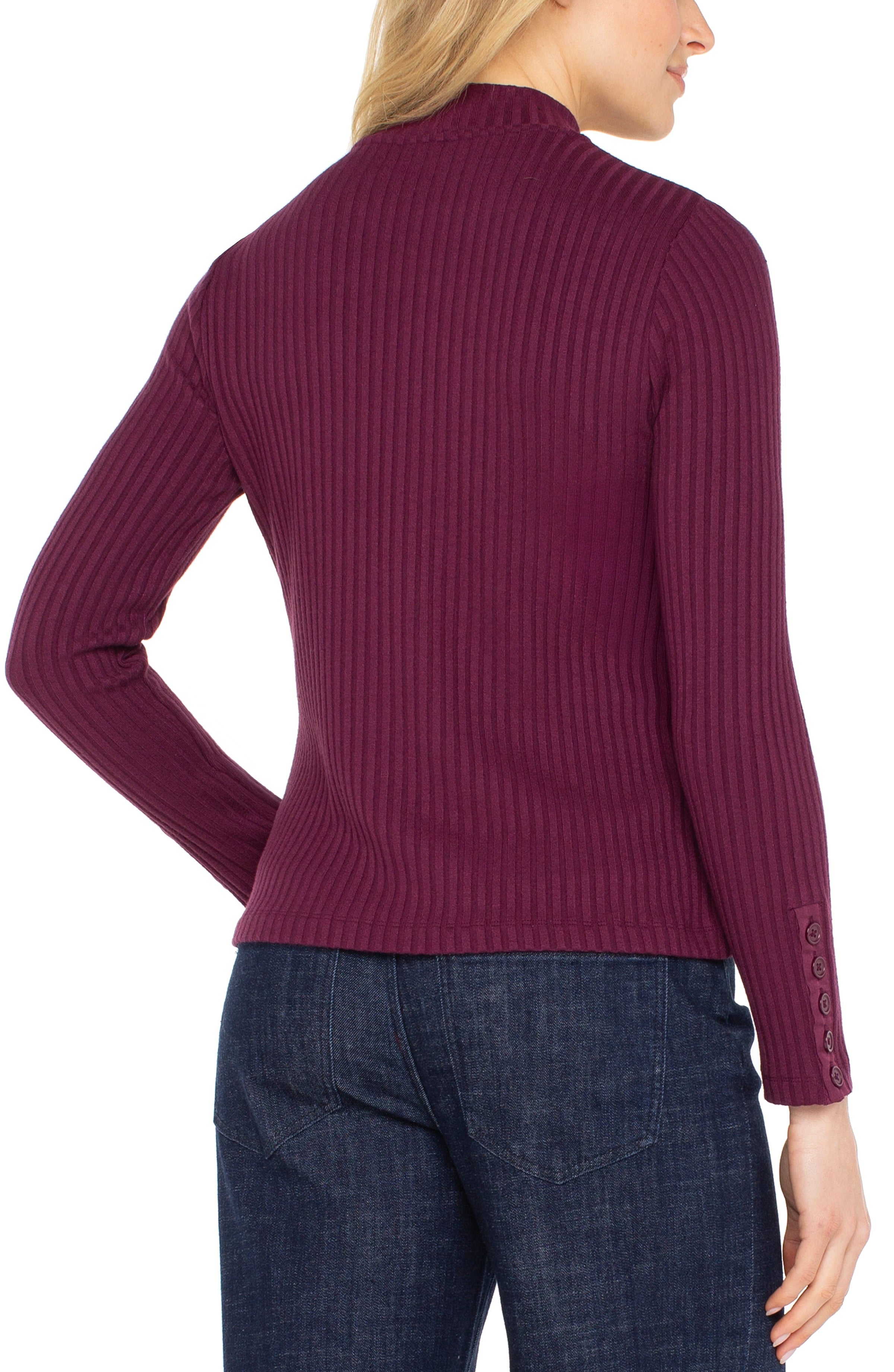 LPLA Long Sleeve Wineberry Mockneck