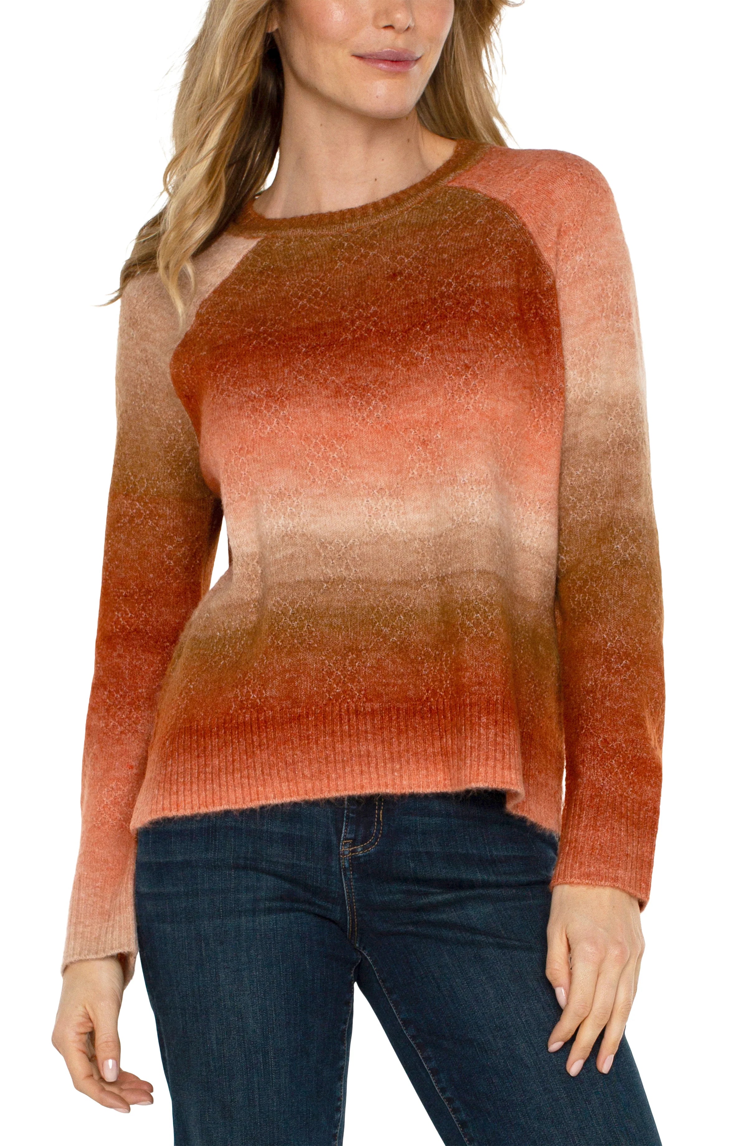 LPLA Orange Ombre Raglan Sweater