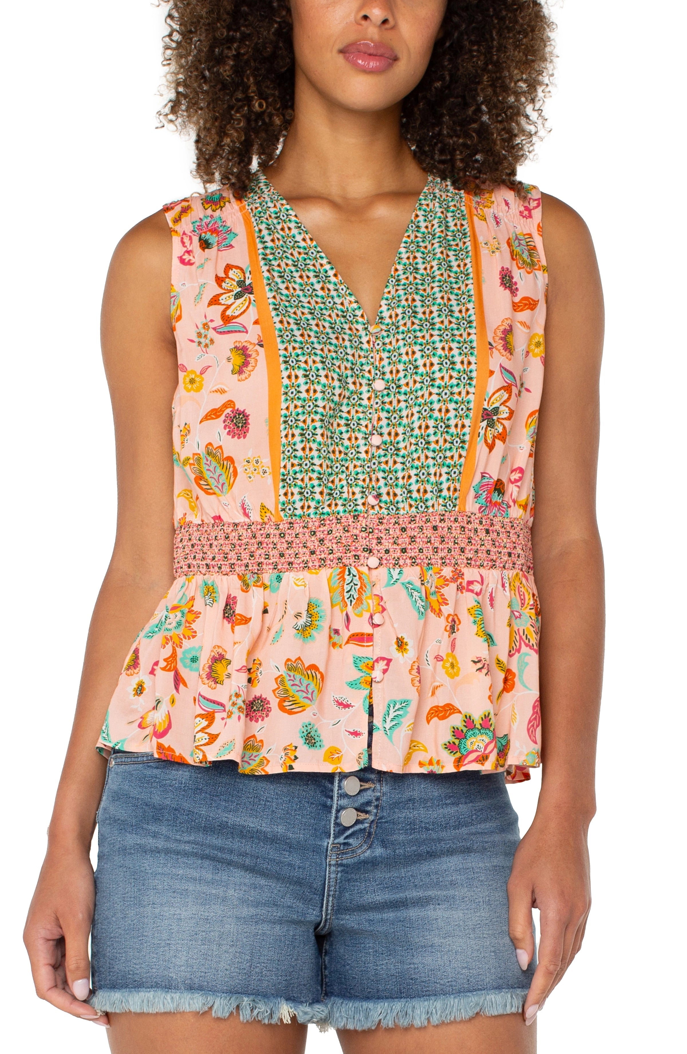LPLA Pink & Green Multi Print Blouse