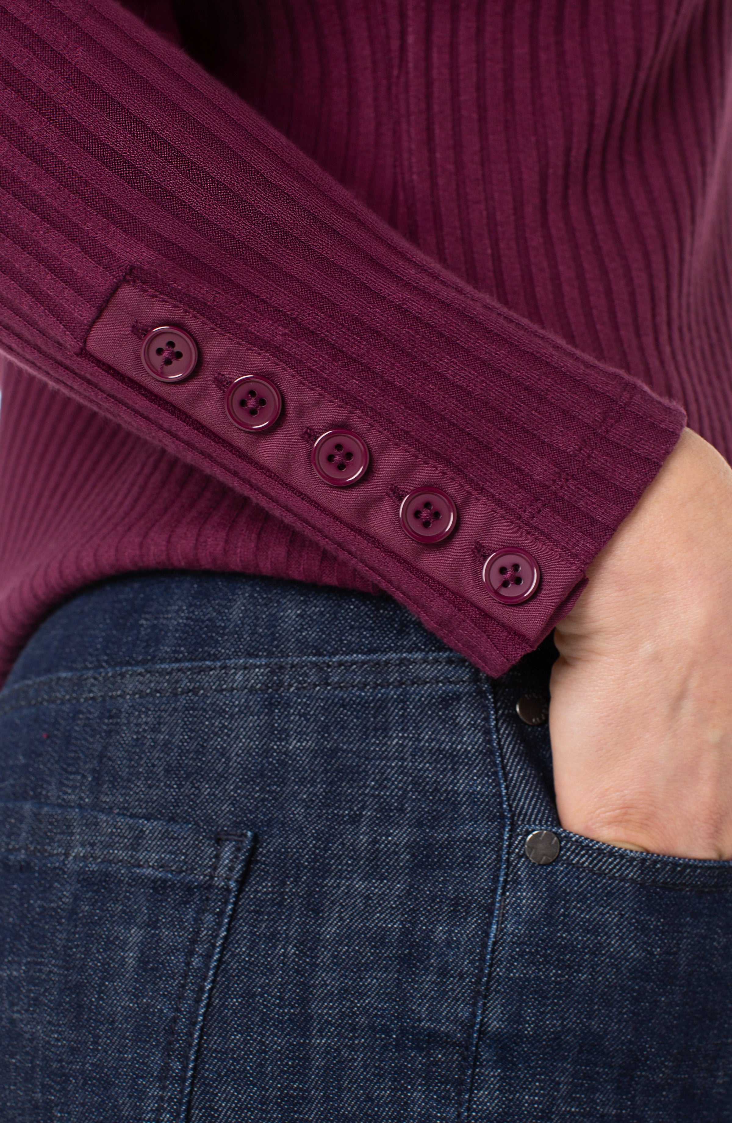 LPLA Long Sleeve Wineberry Mockneck