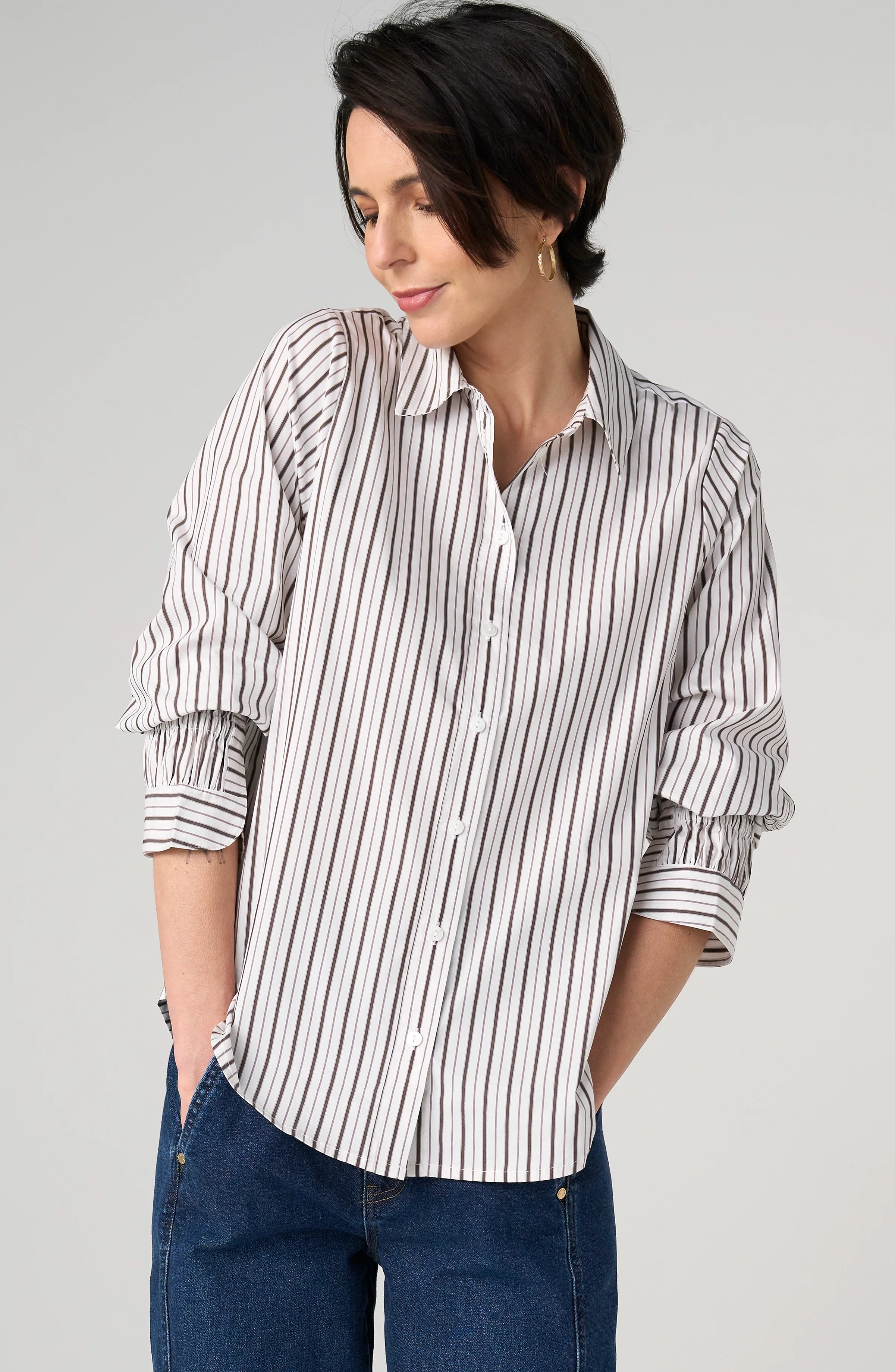 LPLA Adjustable Sleeve Button Front