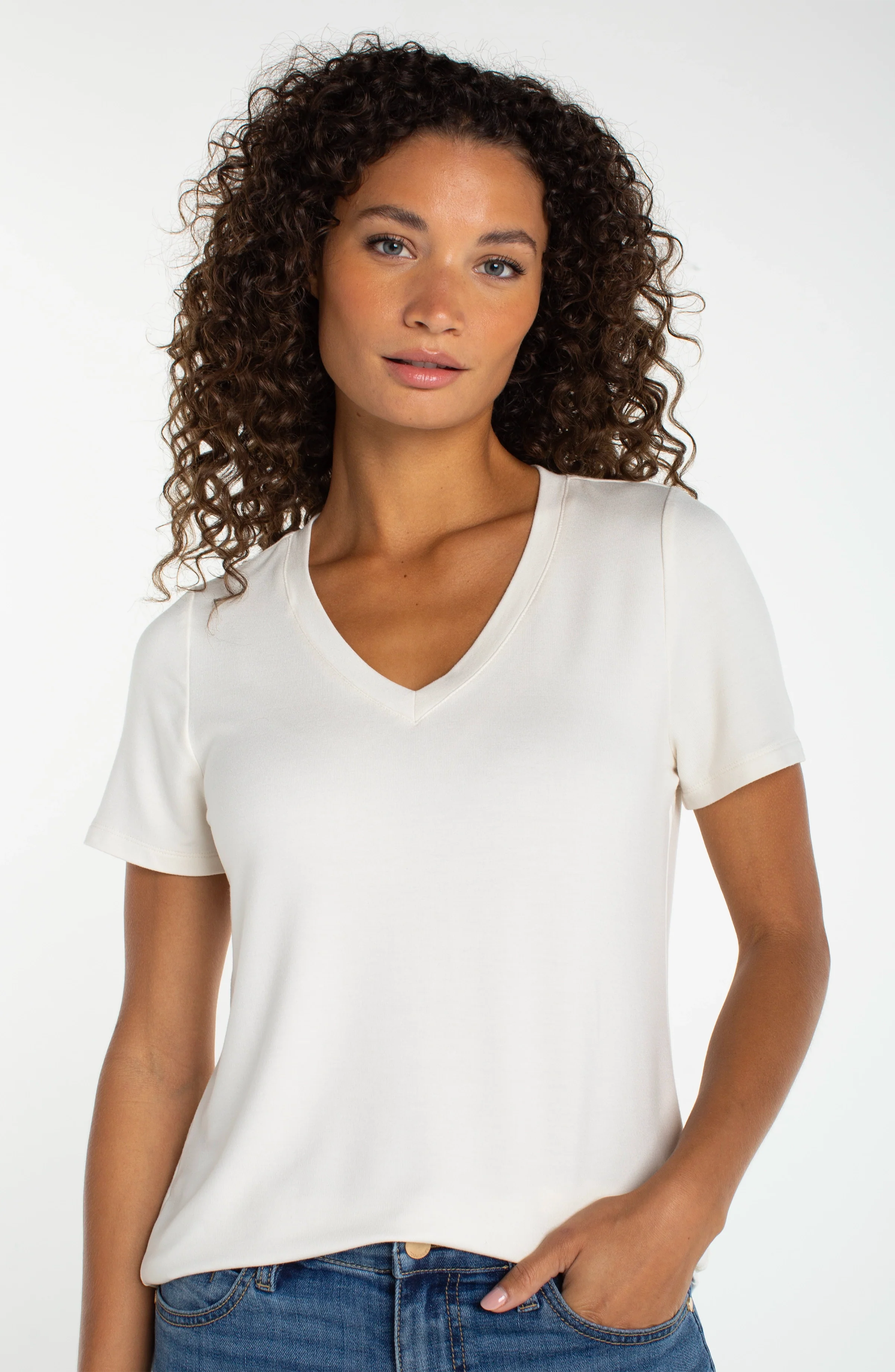 LPLA French Cream V Neck tee