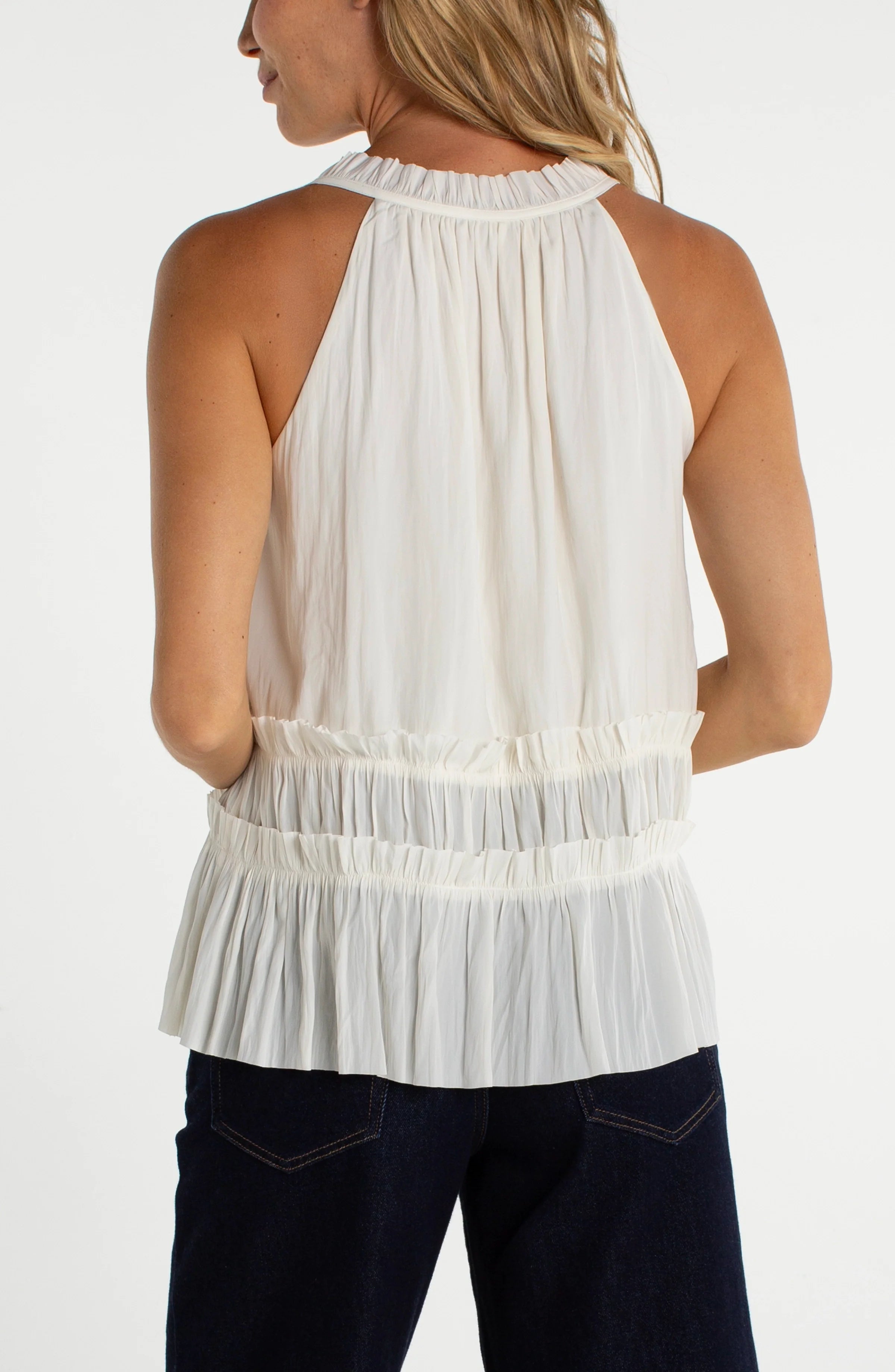 LPLA Sleeveless Top with Ruffles
