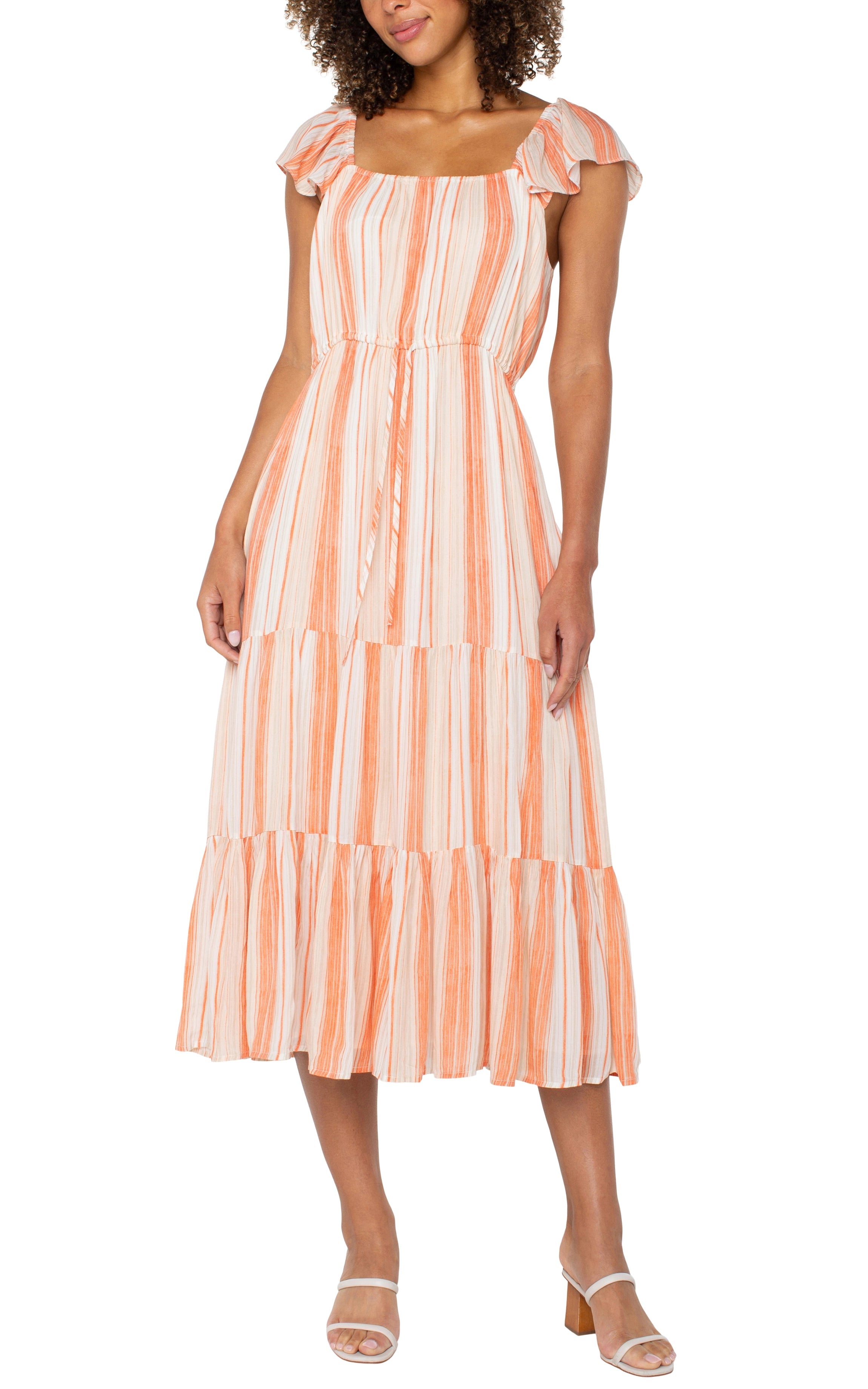 LPLA Flutter Sleeve Maxi Dress