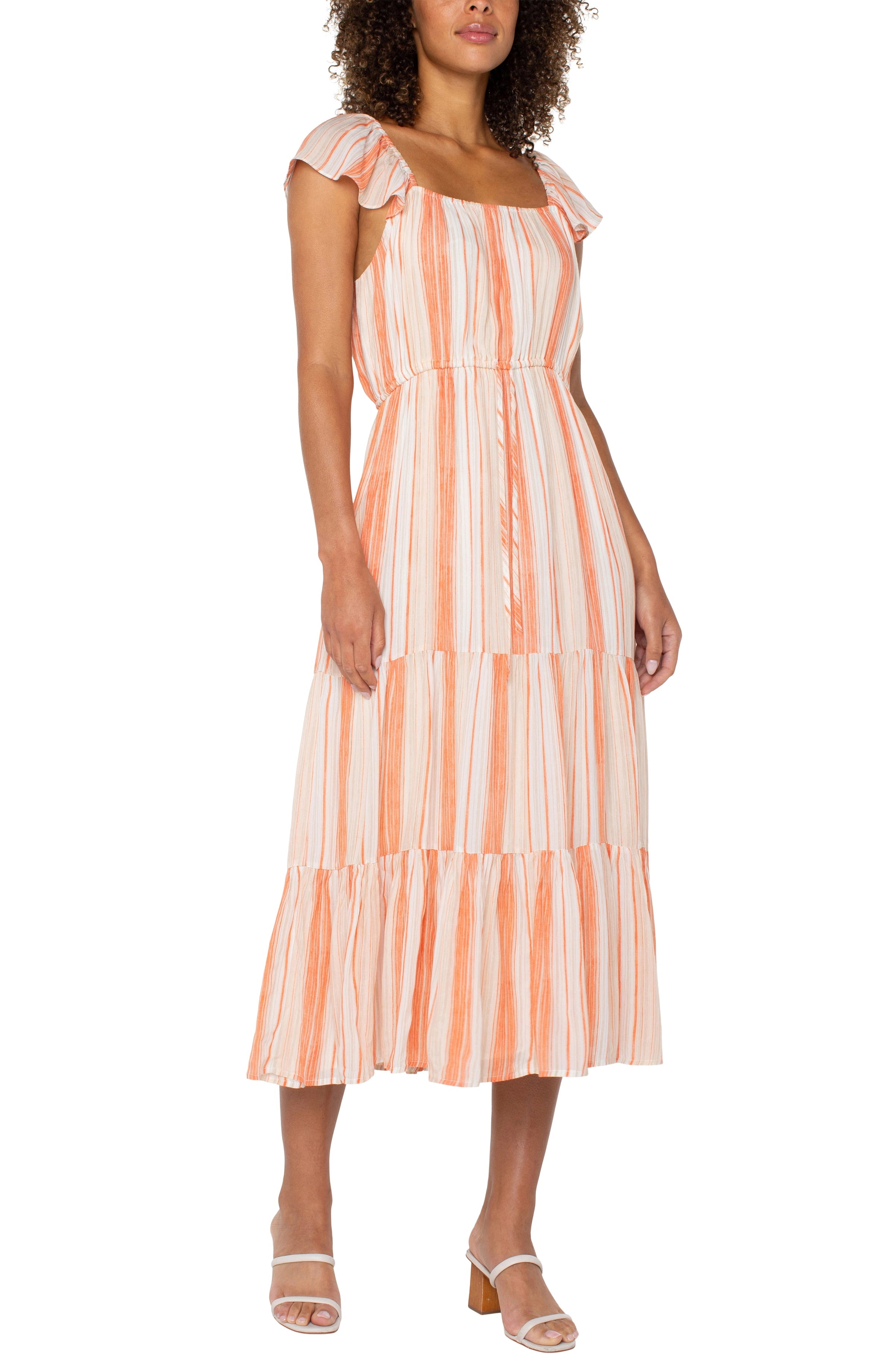 LPLA Flutter Sleeve Maxi Dress