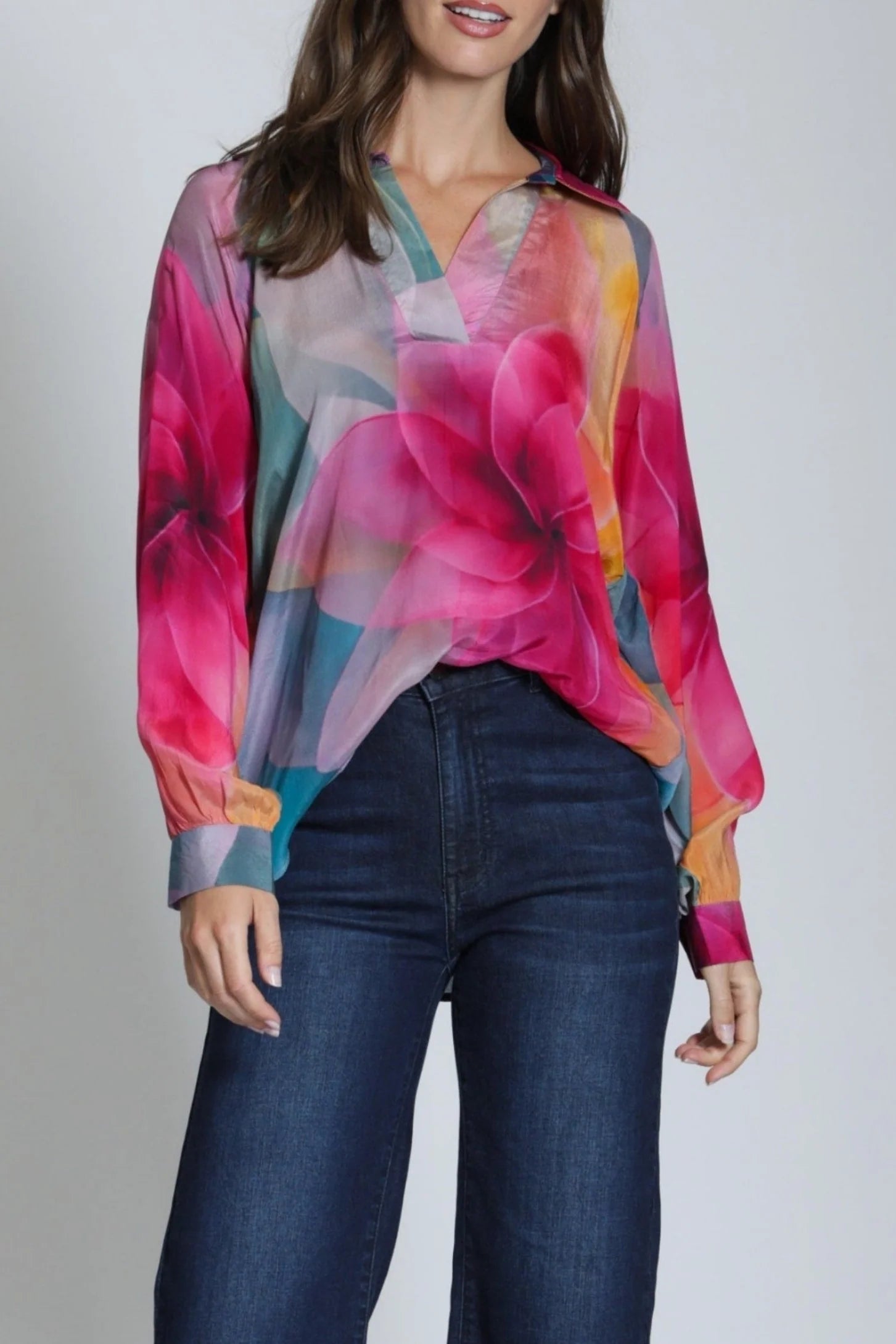 APNY Watercolor Bloom Blouse