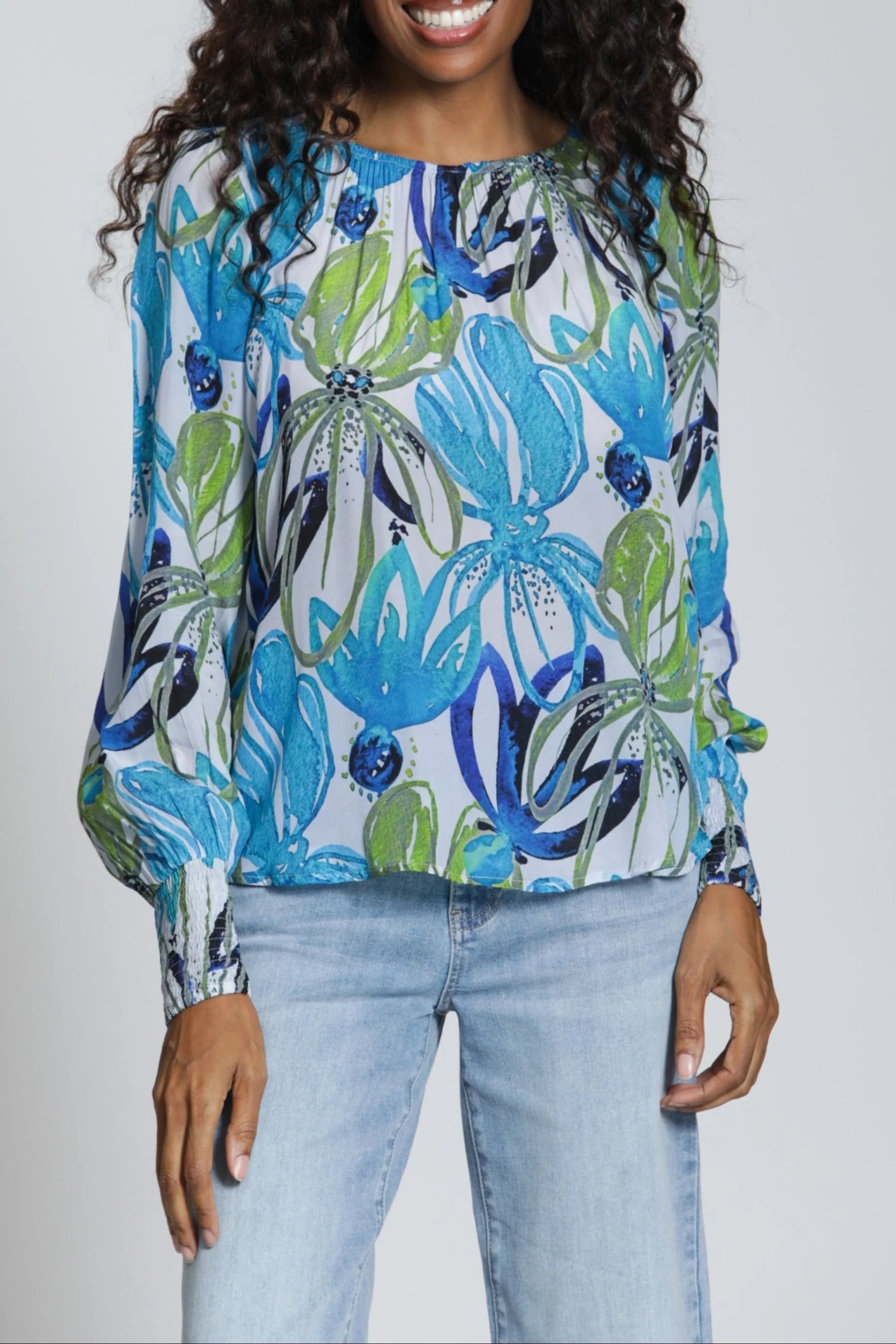APNY Lagoon Leaf Blouse