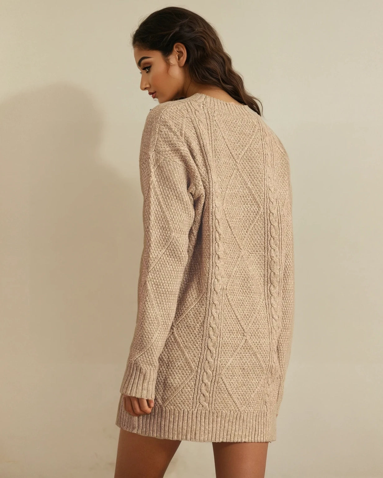 INDIE Cable Knit Sweater Dress