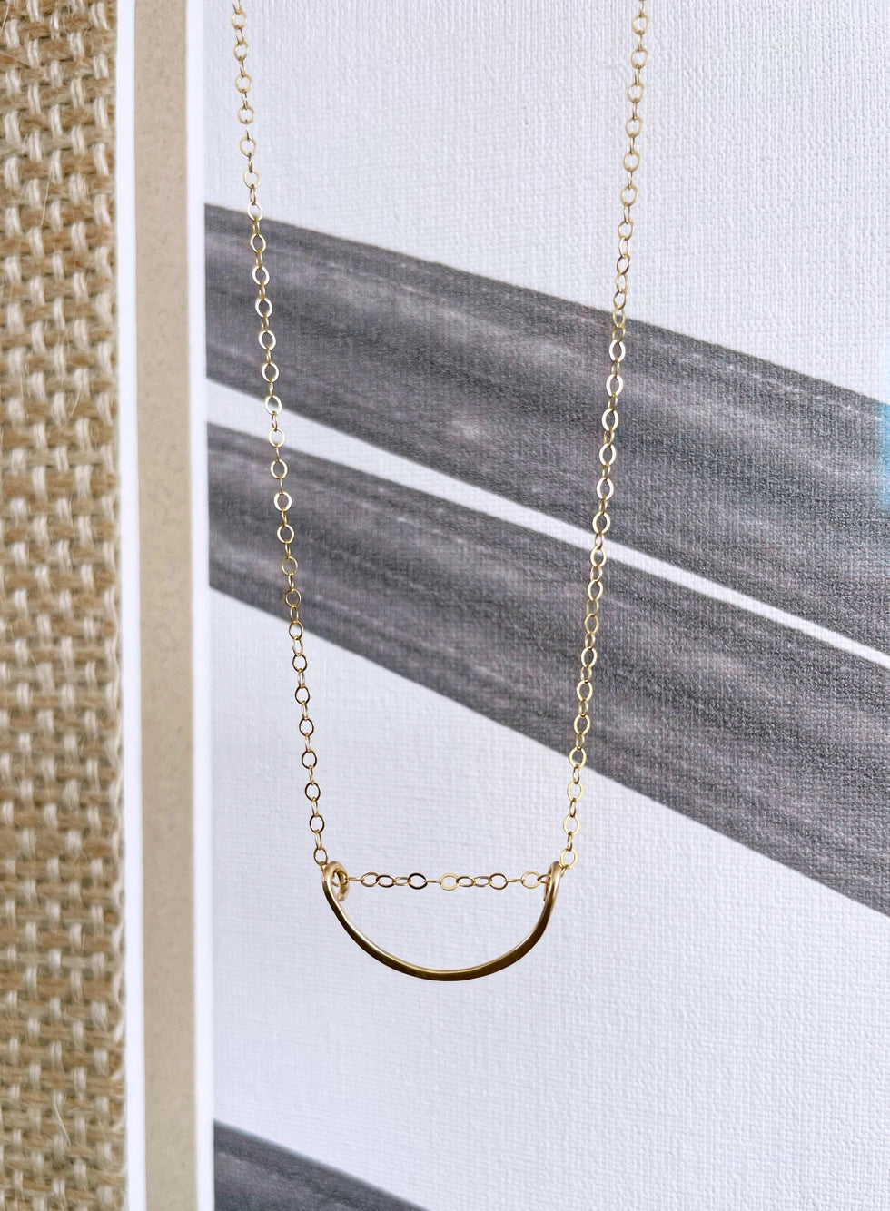 Quinn Floating Half Moon Necklace