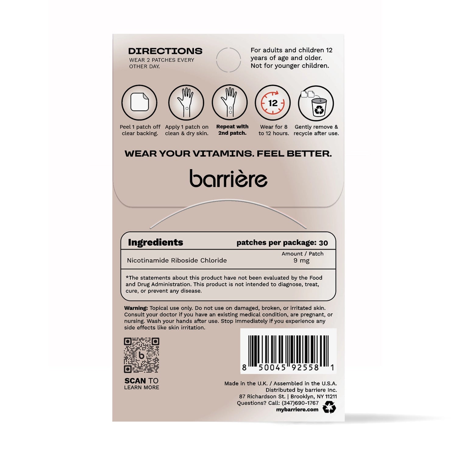 Barriere Youth Repair Nad+ Patches