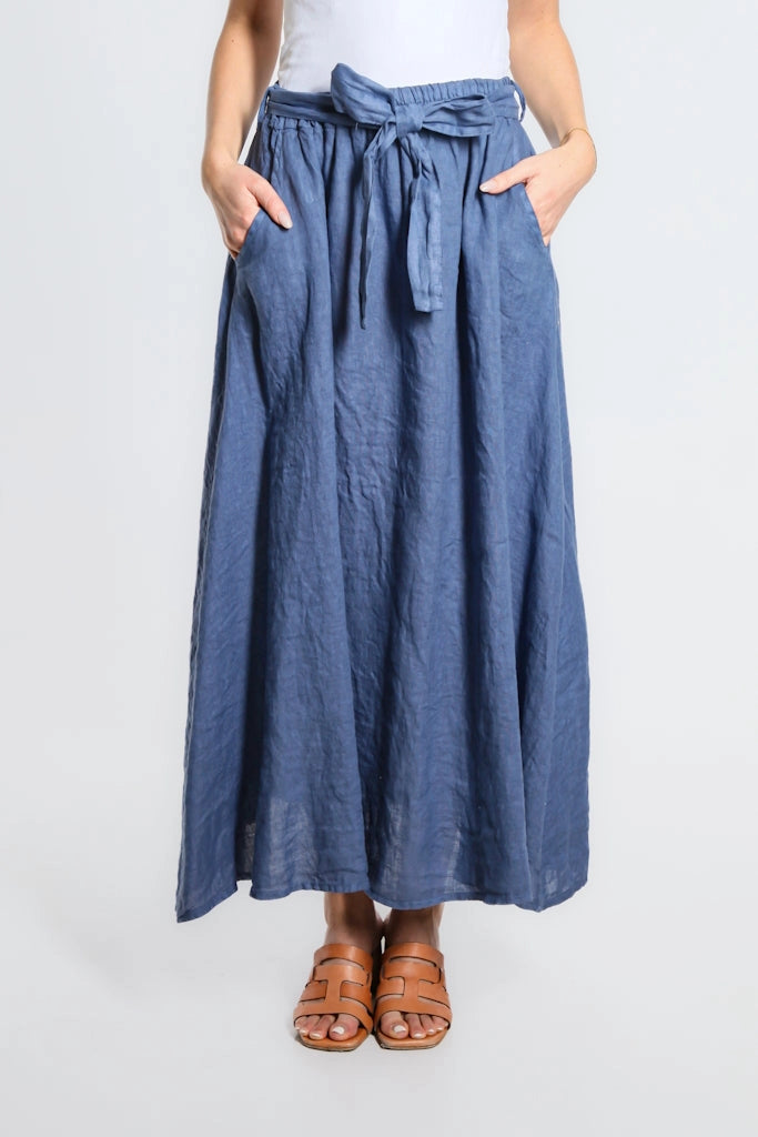 Angie A Line Linen Skirt