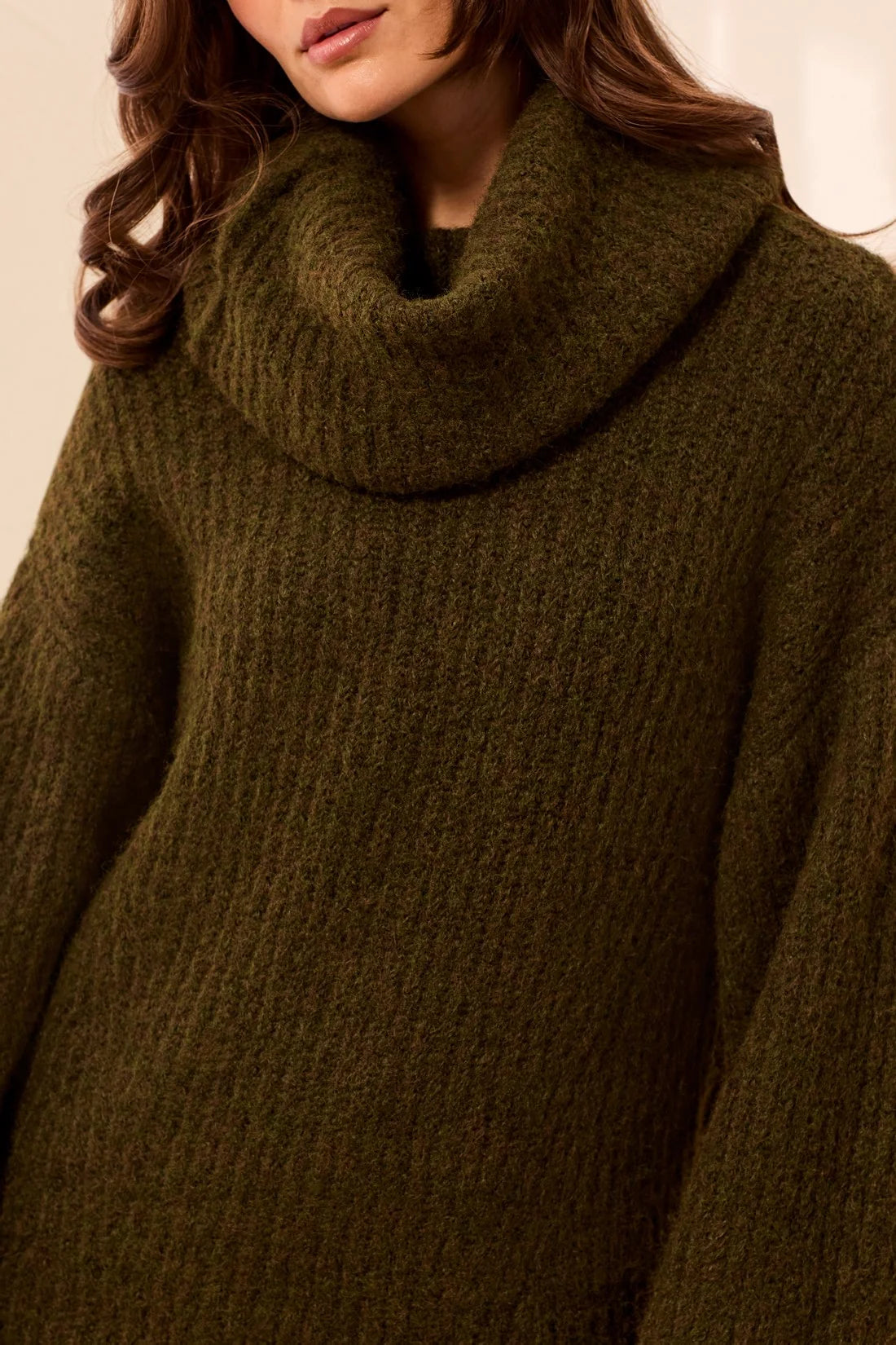 TRBL Drama Funnel Neck Sweater