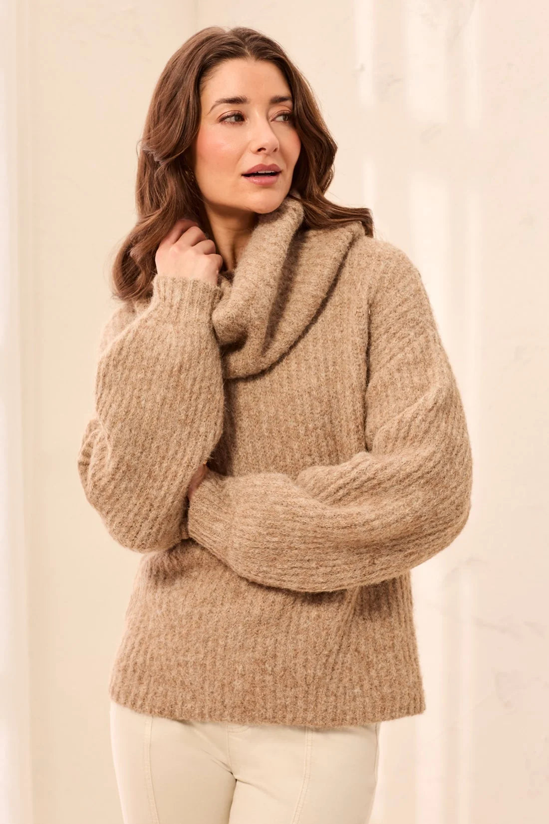 TRBL Drama Funnel Neck Sweater