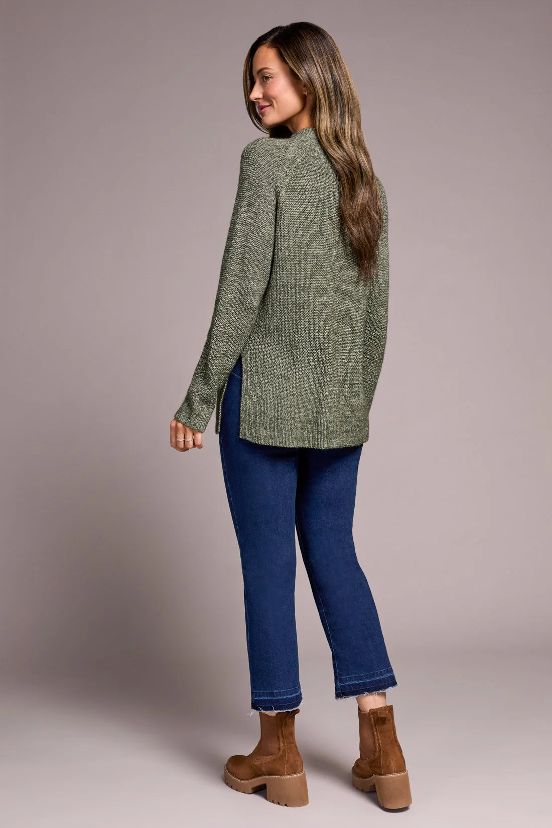TRBL Heathered Sweater with side slits