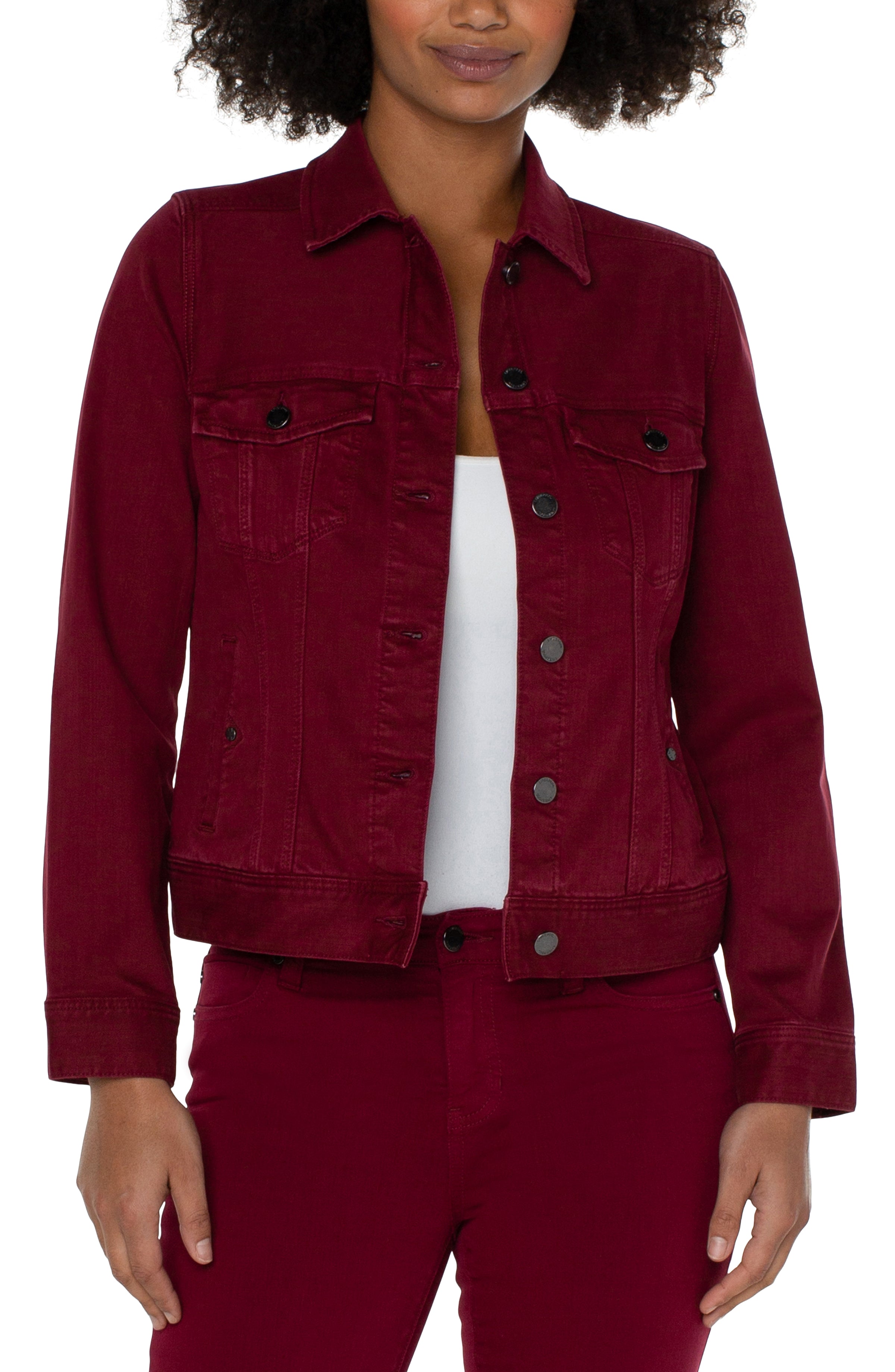 LPLA Velvet Red Classic Denim Jacket