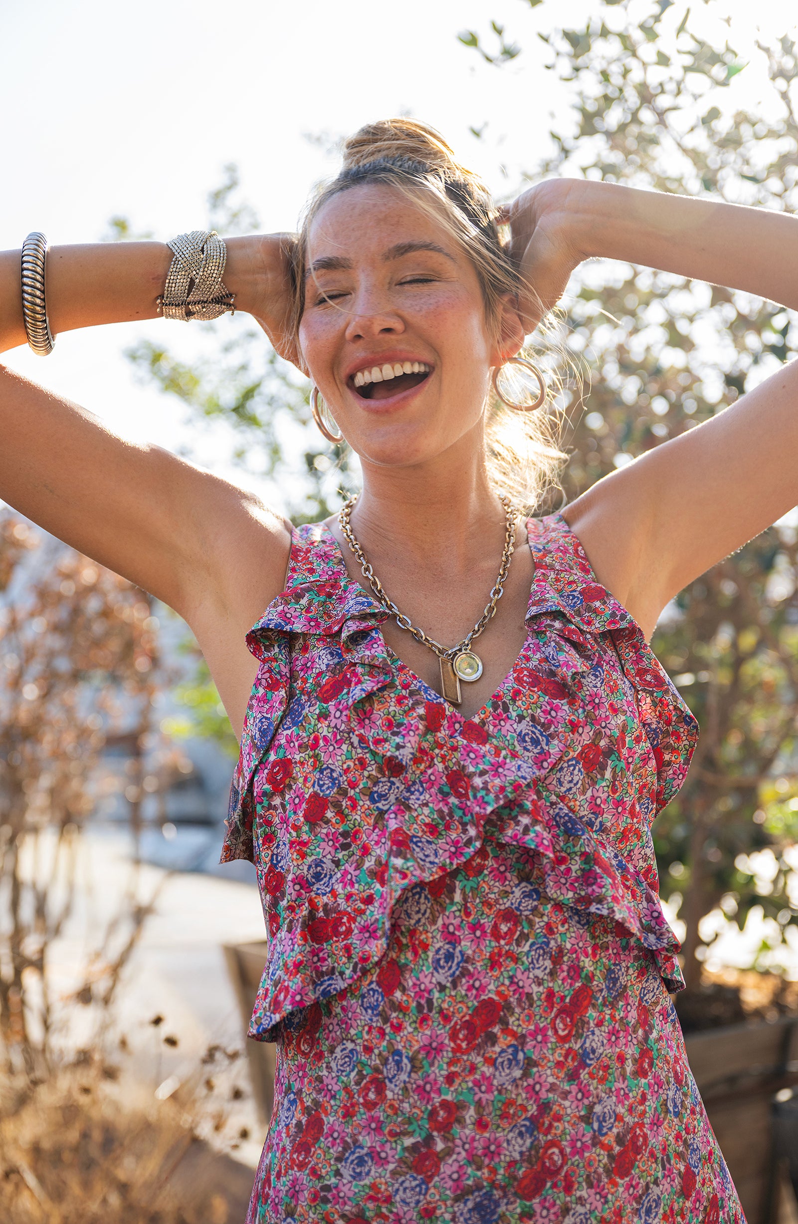 LPLA Pink Multi Floral Dress