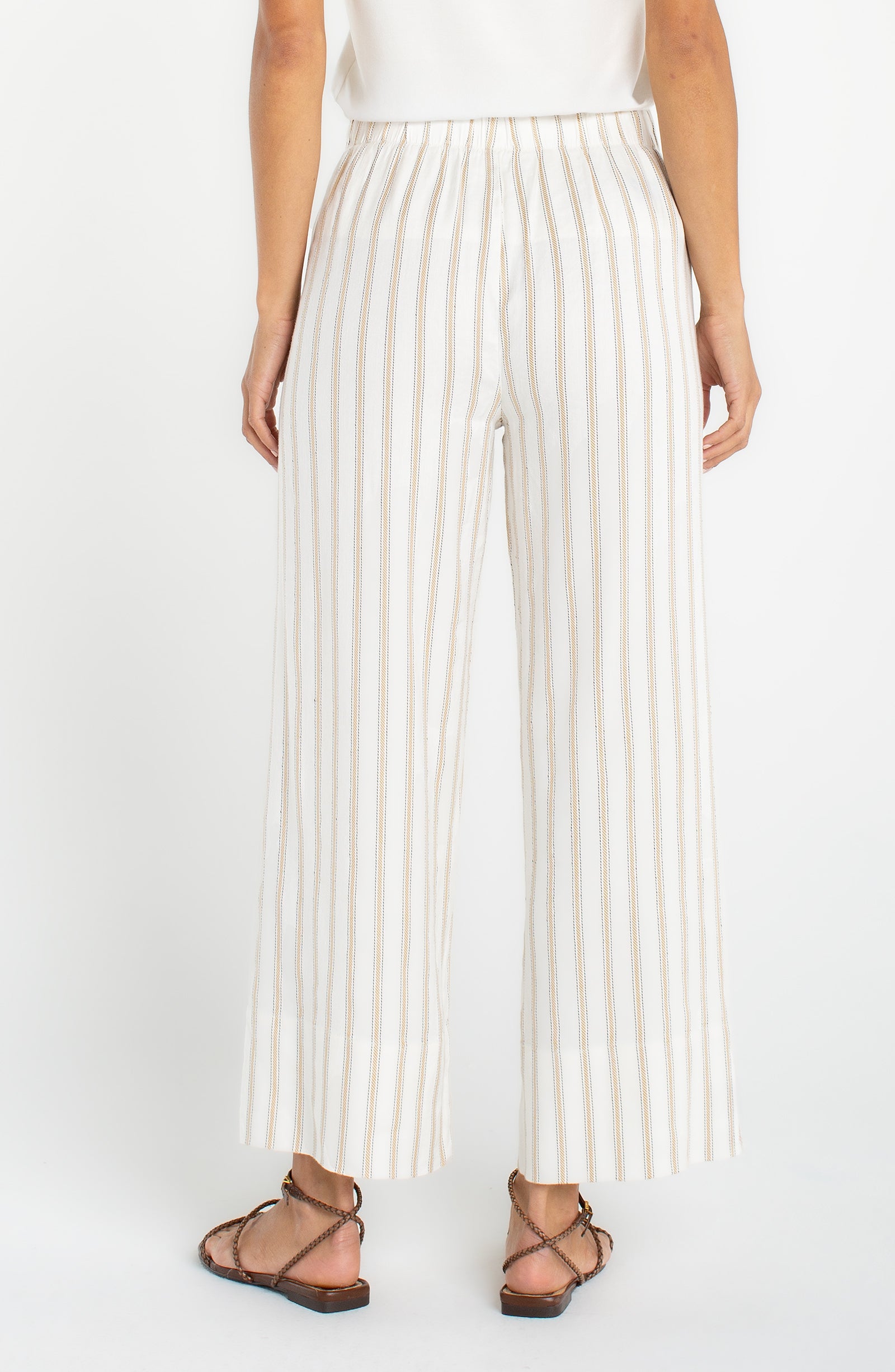 LPLA Tan Striped Pull on crop trouser