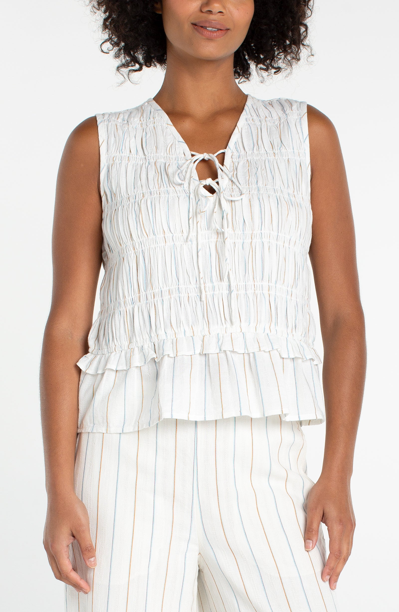 LPLA Smocked Stripe Top